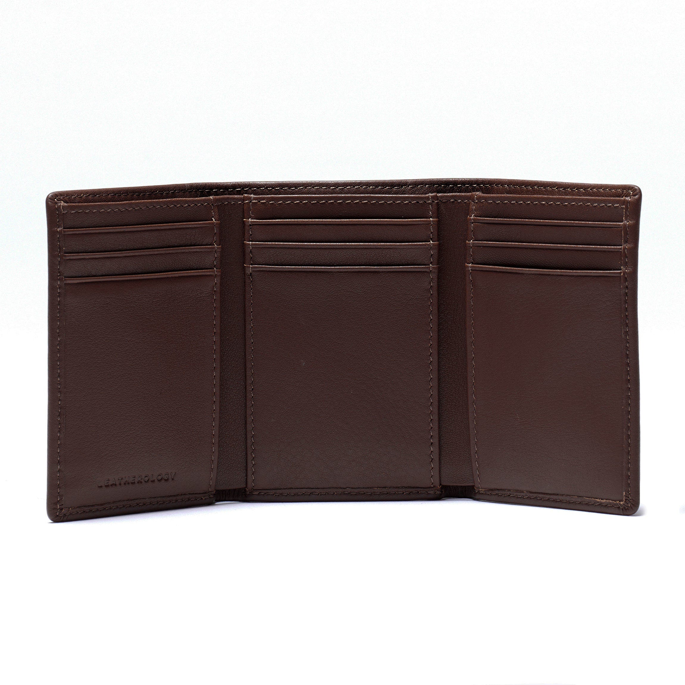 Genuine Leather Trifold Wallet for Men - Slim RFID Blocking Brown Wallet with Multiple Card Slots | Perfect for Everyday Carry, Travel & Business Use