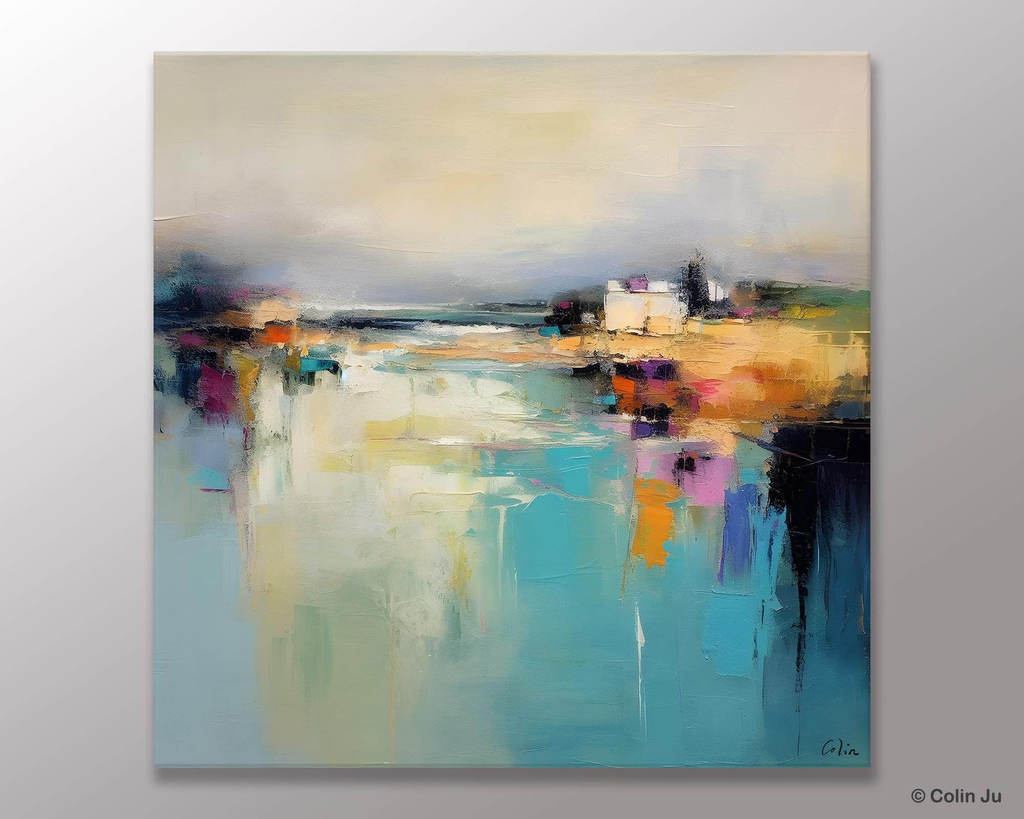Extra Large Abstract Landscape Painting on Canvas - Original Contemporary Wall Art for Bedroom Decor | Modern Oversized Artwork for Living Room, Office & Home Interior Design