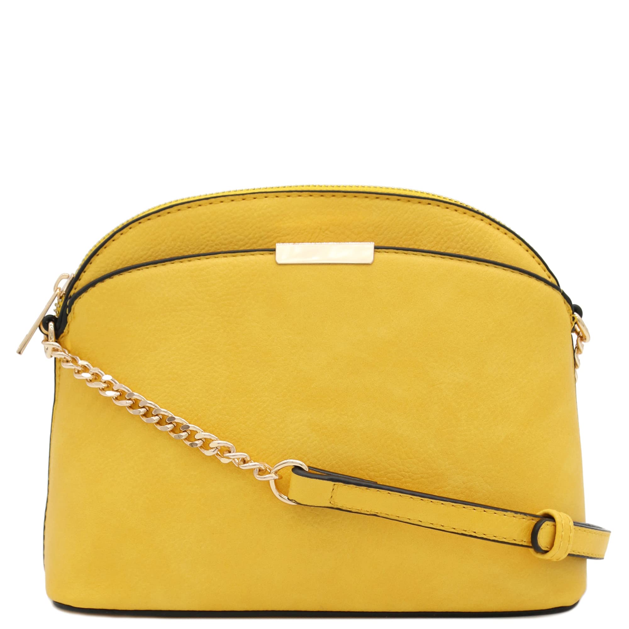 Stylish Faux Leather Small Dome Crossbody Bag with Adjustable Chain Strap - Perfect for Everyday Use, Date Nights & Travel Accessories