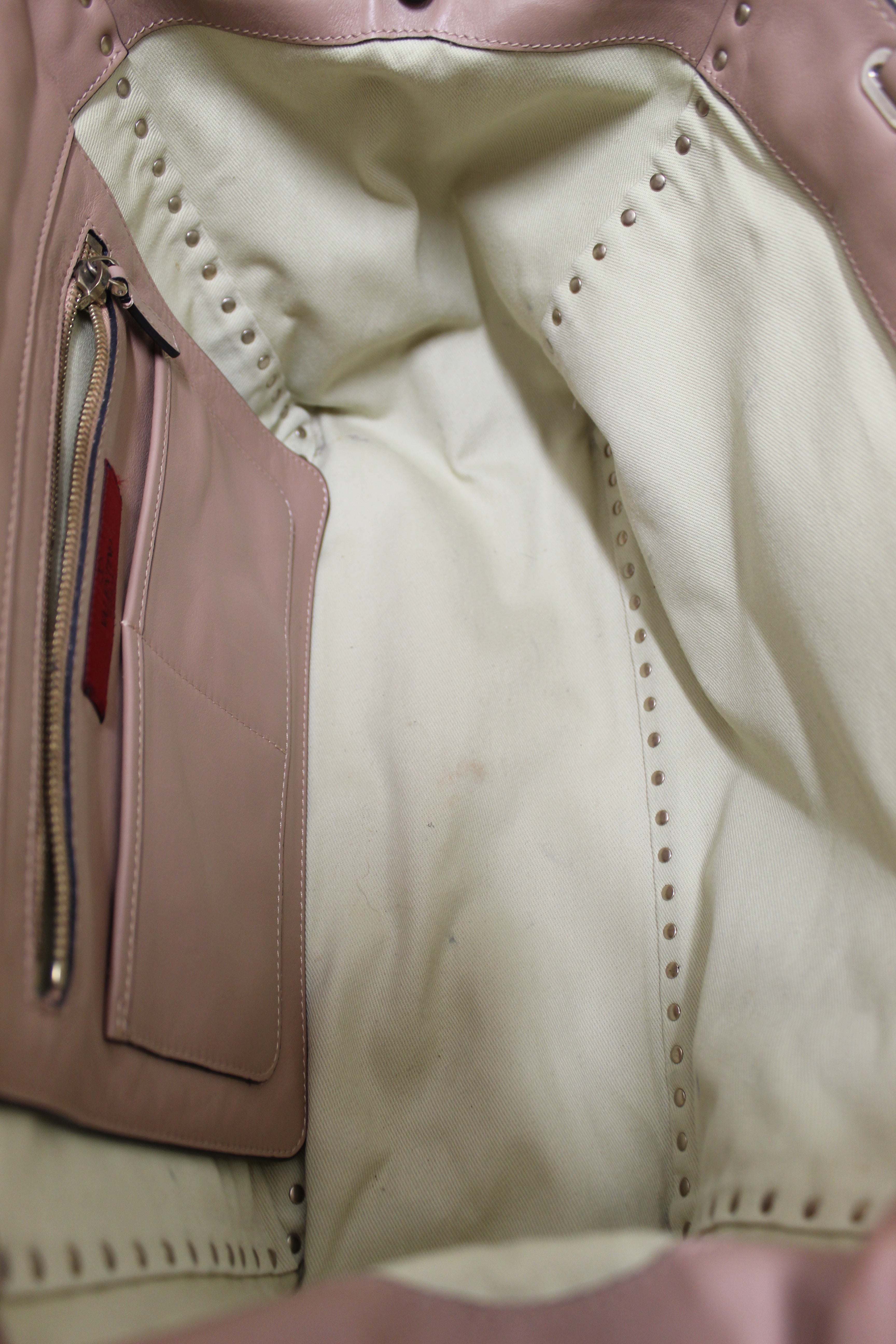 Authentic Valentino Medium Rockstud Beige Nappa Leather Tote Shoulder Bag for Women | Luxury Designer Handbag for Work, Travel & Everyday Use