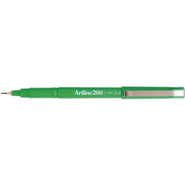 Artline 200 Fineliner Pen Set - 0.4mm Fine Tip Green Marker Pens (12 Pack) - Perfect for Drawing, Sketching, Note Taking & Bullet Journaling