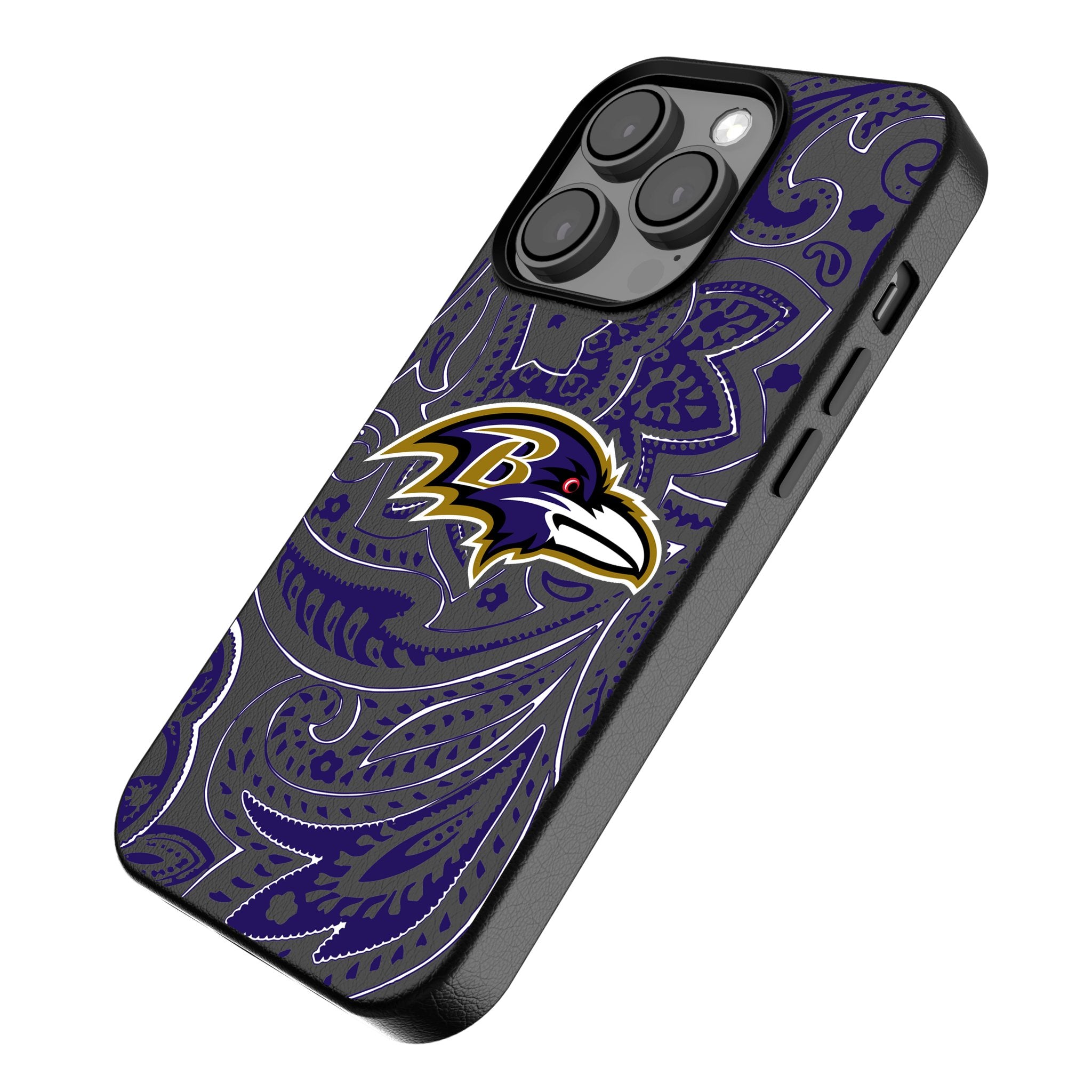 Baltimore Ravens Paisley MagSafe Compatible Phone Case for iPhone 14/13/12 Pro Max - Durable Protective Cover with Grip for Football Fans & Game Day