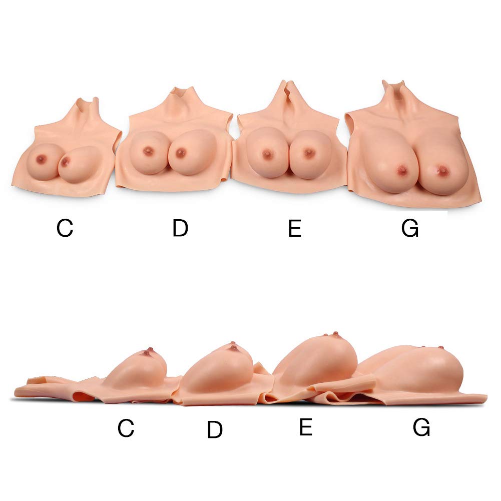 Premium Silicone Breast Forms for Crossdressers & Transgender - Soft Touch B/C Cup Bra Pads with Round Collar - Natural Look for Cosplay, Drag Shows & Everyday Wear