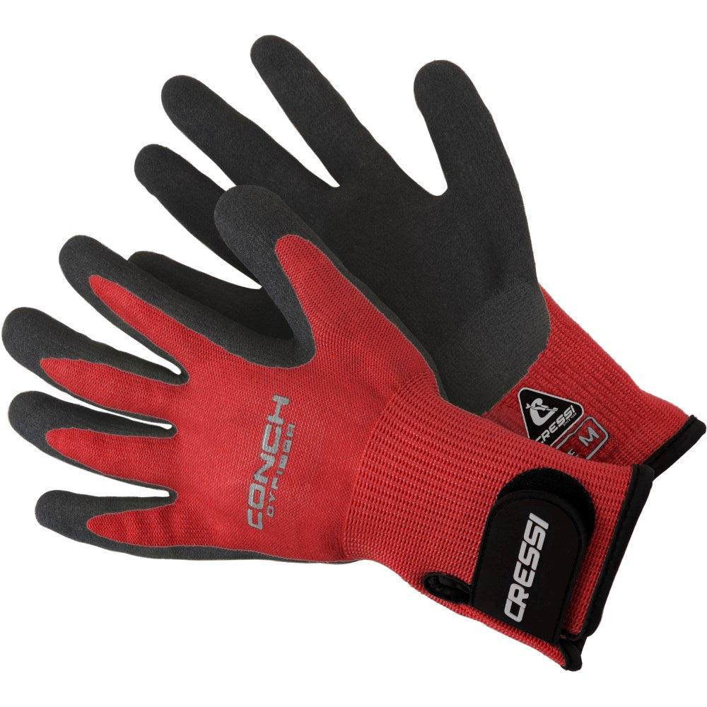 Cressi Conch Dyfiber Dive Gloves - 3mm Neoprene Scuba Diving Gloves for Cold Water, Snorkeling & Spearfishing - Men & Women (Black) | Perfect for Underwater Exploration & Marine Activities