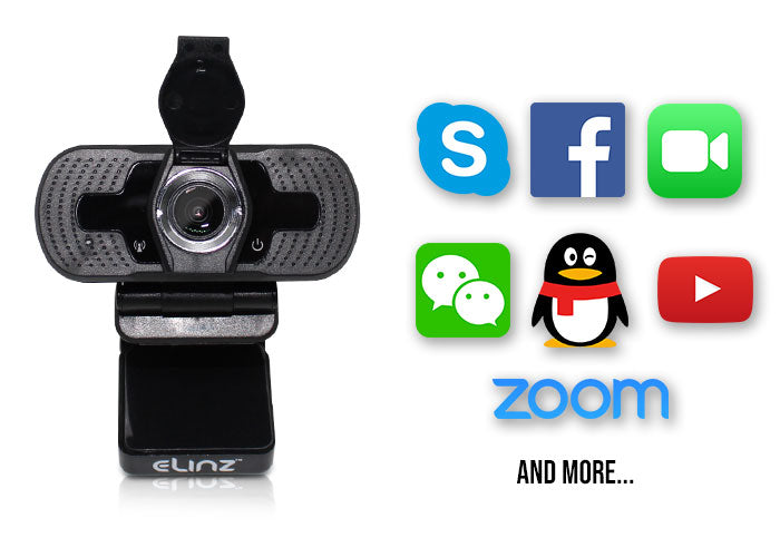 Elinz 2K Webcam with Microphone - 1440P HD 4MP Web Camera for Laptop & Desktop PC - Built-in Privacy Cover - Perfect for Video Conferencing, Online Classes & Streaming