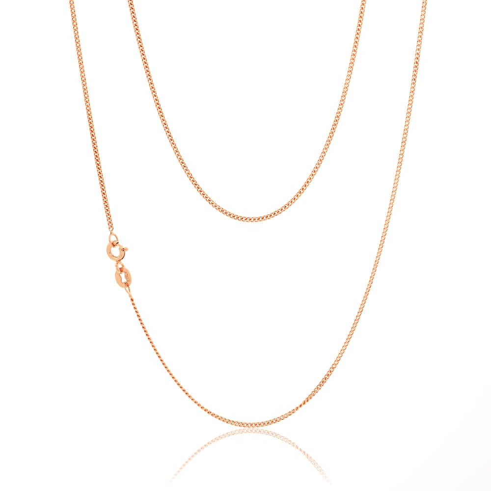 9ct Rose Gold Silver Filled 55cm Curb Chain Necklace for Women - Elegant Layering Jewelry for Everyday Wear & Special Occasions