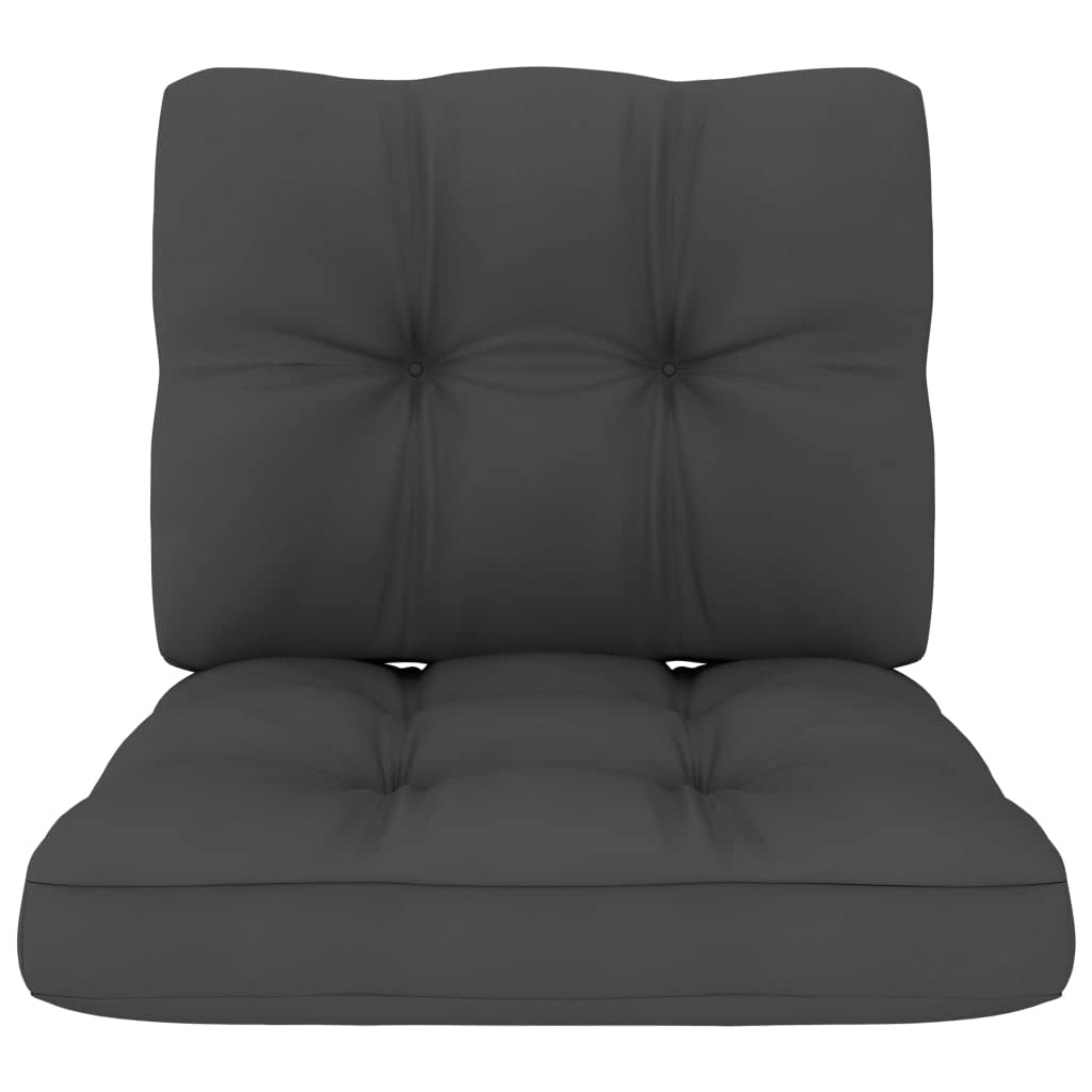 FAMIROSA 2-Piece Pallet Sofa Cushion Set - Premium Anthracite Gray Outdoor Furniture Cushions for Patio, Deck, and Garden Lounge Chairs