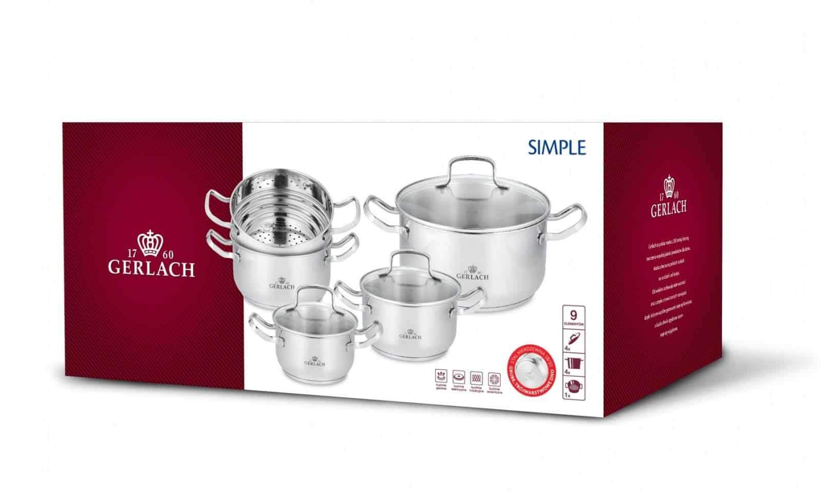 9-Piece Stainless Steel Cookware Set - 24cm Pots & Pans for Professional & Home Cooking - Perfect for Boiling, Frying & Meal Prep