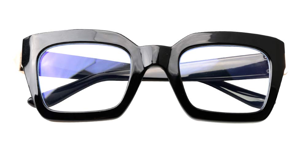 SOOLALA Unisex Blue Light Blocking Glasses for Reading & Computer Use - Square Anti-Glare Eyewear for Screen Time, Gaming & Office Work