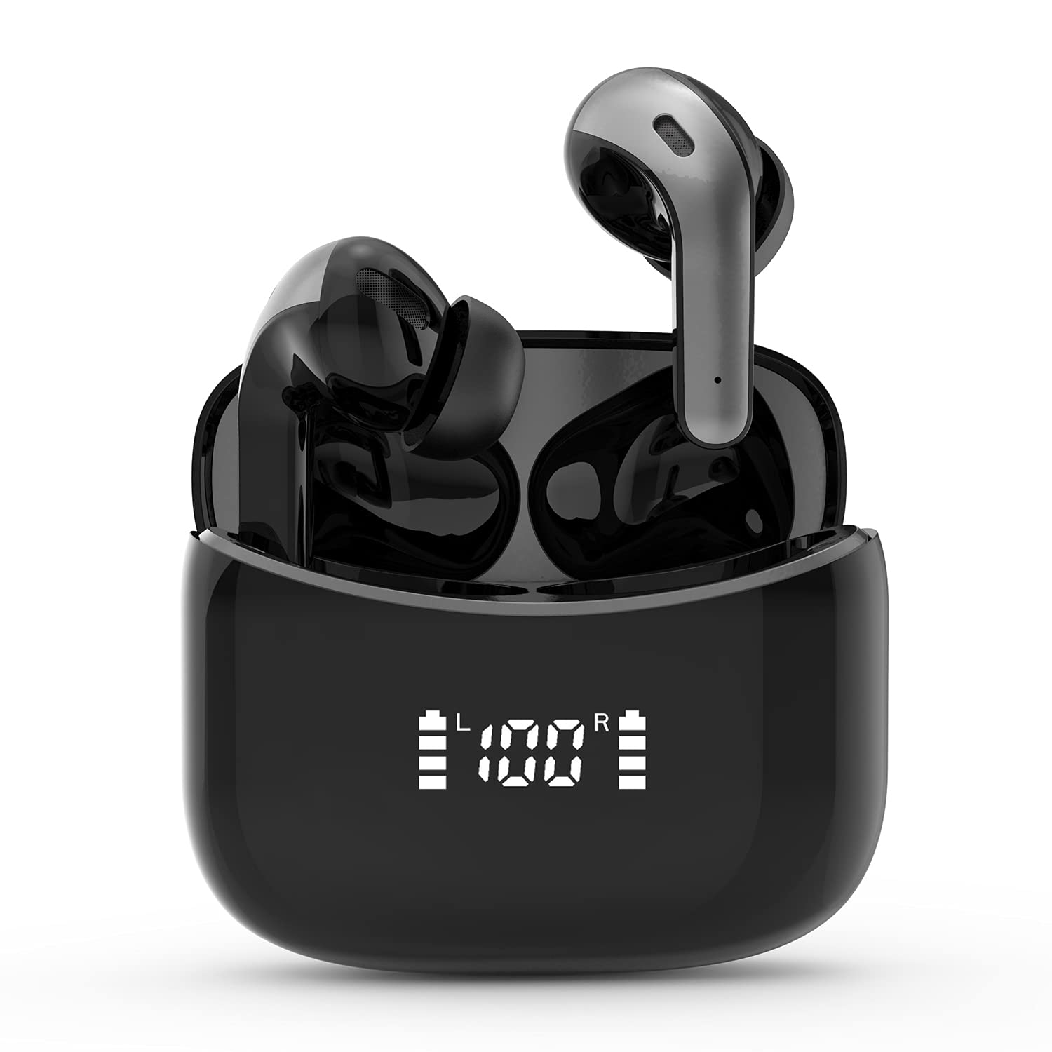 MANACUBE Wireless Earbuds Bluetooth 5.0 with Active Noise Cancelling, Hi-Fi Stereo Sound, Touch Control & Wireless Charging Case - IPX7 Waterproof Sports Earphones for Work, Travel, Gym, Running (Black)