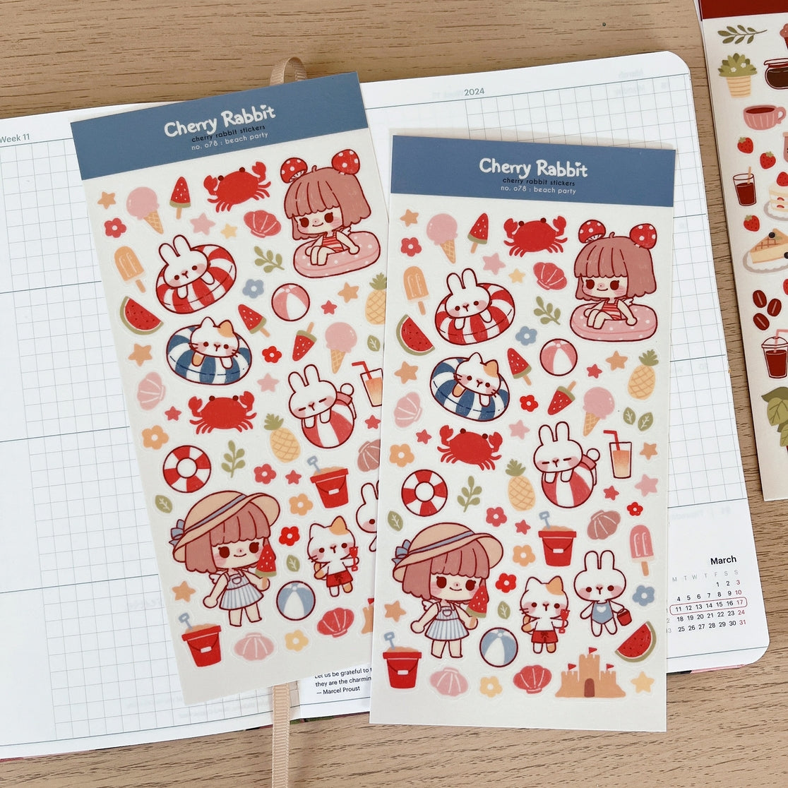Beach Party Sticker Sheet - Waterproof Vinyl Decals for Summer, Vacations & Scrapbooking - Perfect for Laptops, Water Bottles, Journals & DIY Crafts