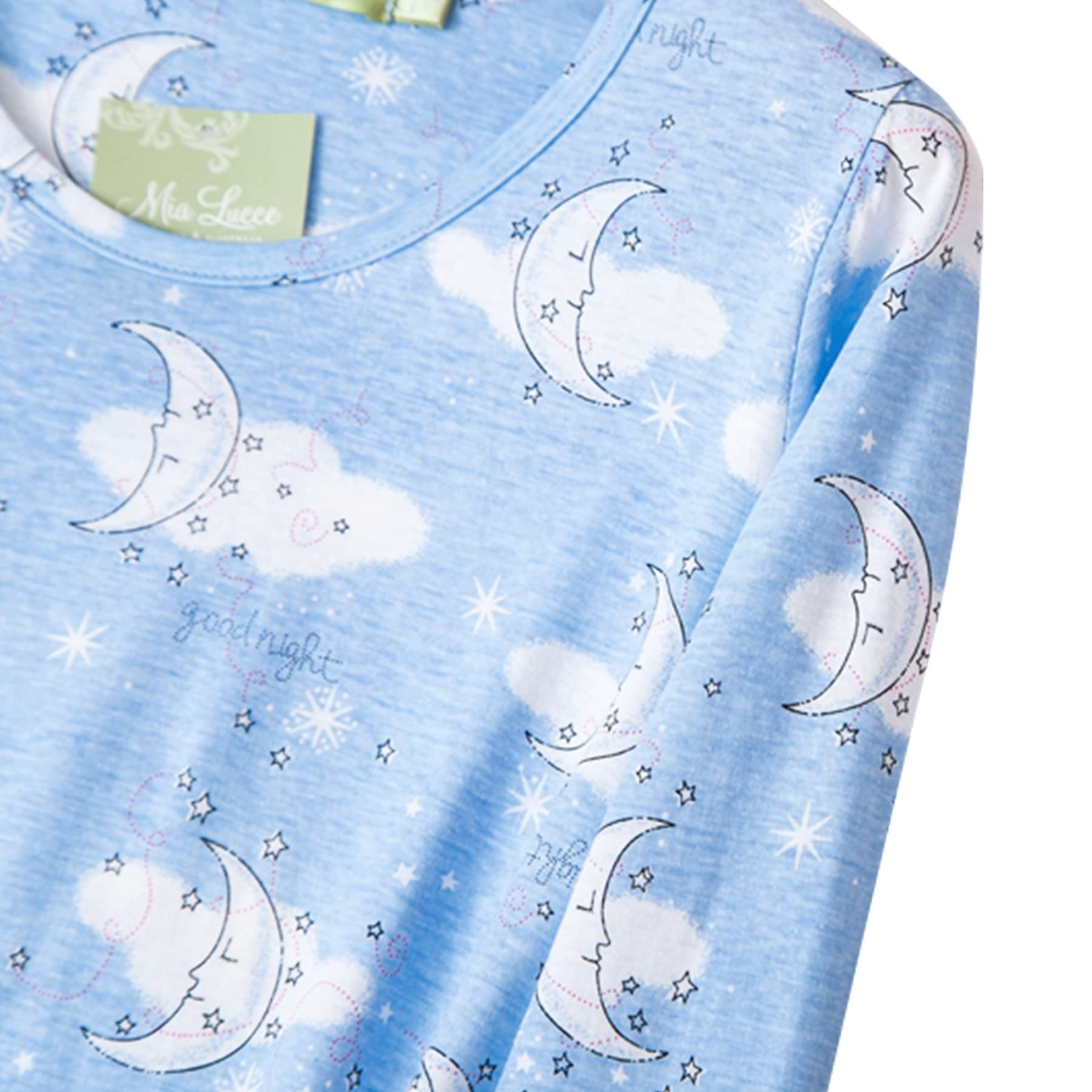 Zando Women's Long Sleeve Cotton Nightgown - Plus Size Soft Sleepshirt & House Dress with Cartoon Print | Cozy Loungewear for Bedtime & Relaxation at Home