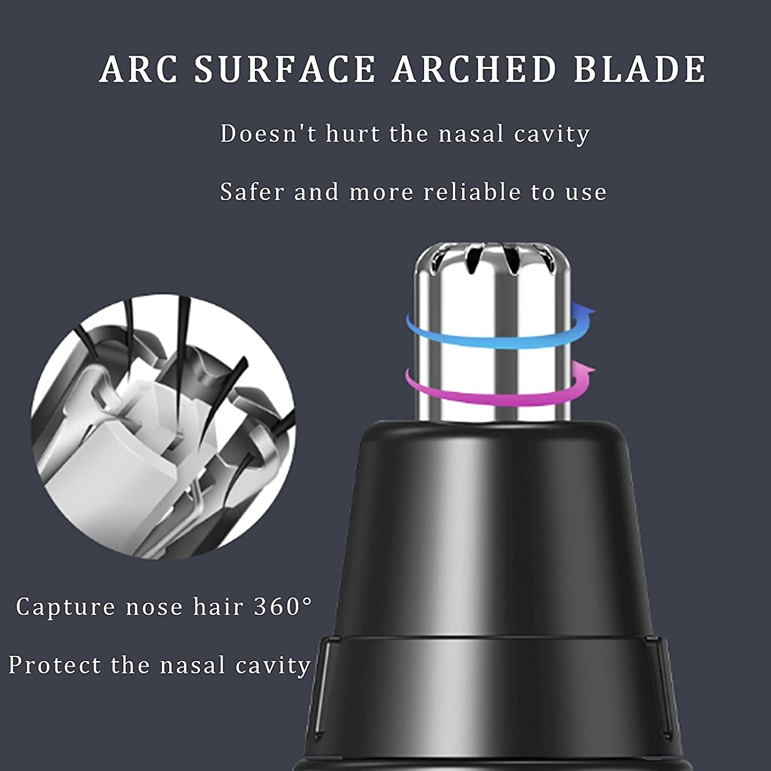 Professional USB Rechargeable Ear & Nose Hair Trimmer for Men & Women - Waterproof Nasal Hair Vacuum Cleaning System with LED Light - Perfect for Travel, Gym & Home Grooming