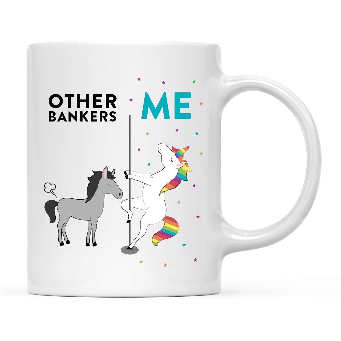 Funny 11oz Ceramic Coffee Mug - Quirky Banker Gift for Coworkers, Christmas, & Office Use | Andaz Press Unicorn Horse Design | Perfect for Tea, Hot Drinks & Gift Giving