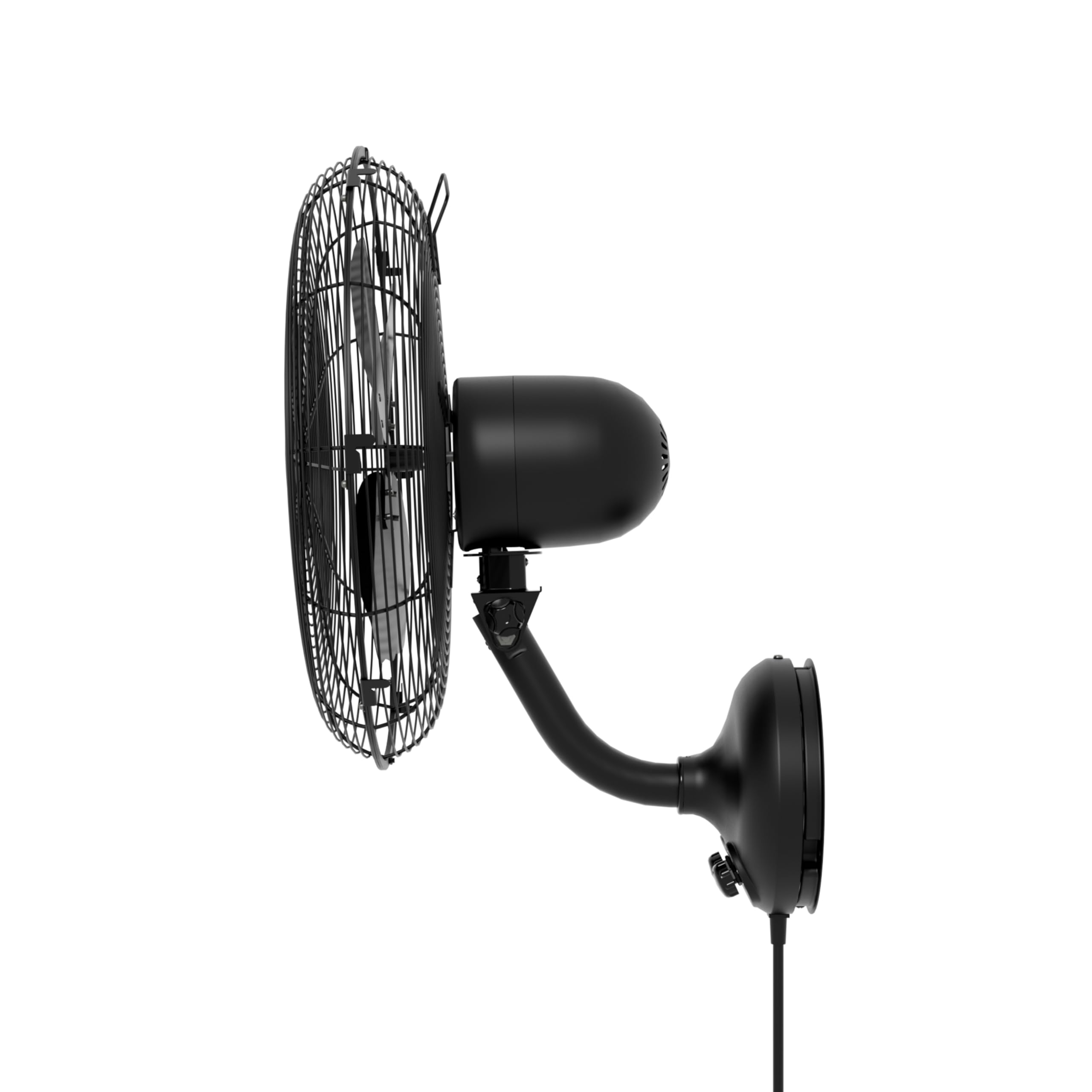 Hunter Fan Company Classic 16 Inch 3-Speed Wall Mount Fan - Matte Black Finish with Oscillation & Adjustable Tilt Head - Perfect for Bedroom, Office, Garage & Indoor Cooling