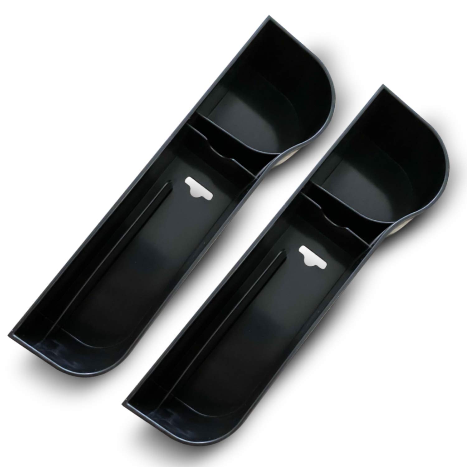 Premium Car Gap Filler Organizer Set of 2 - Carbon Fiber Storage Insert Between Console & Seats - Universal Vehicle Cup Holder Accessory - Perfect for Phones, Keys & Small Items While Driving