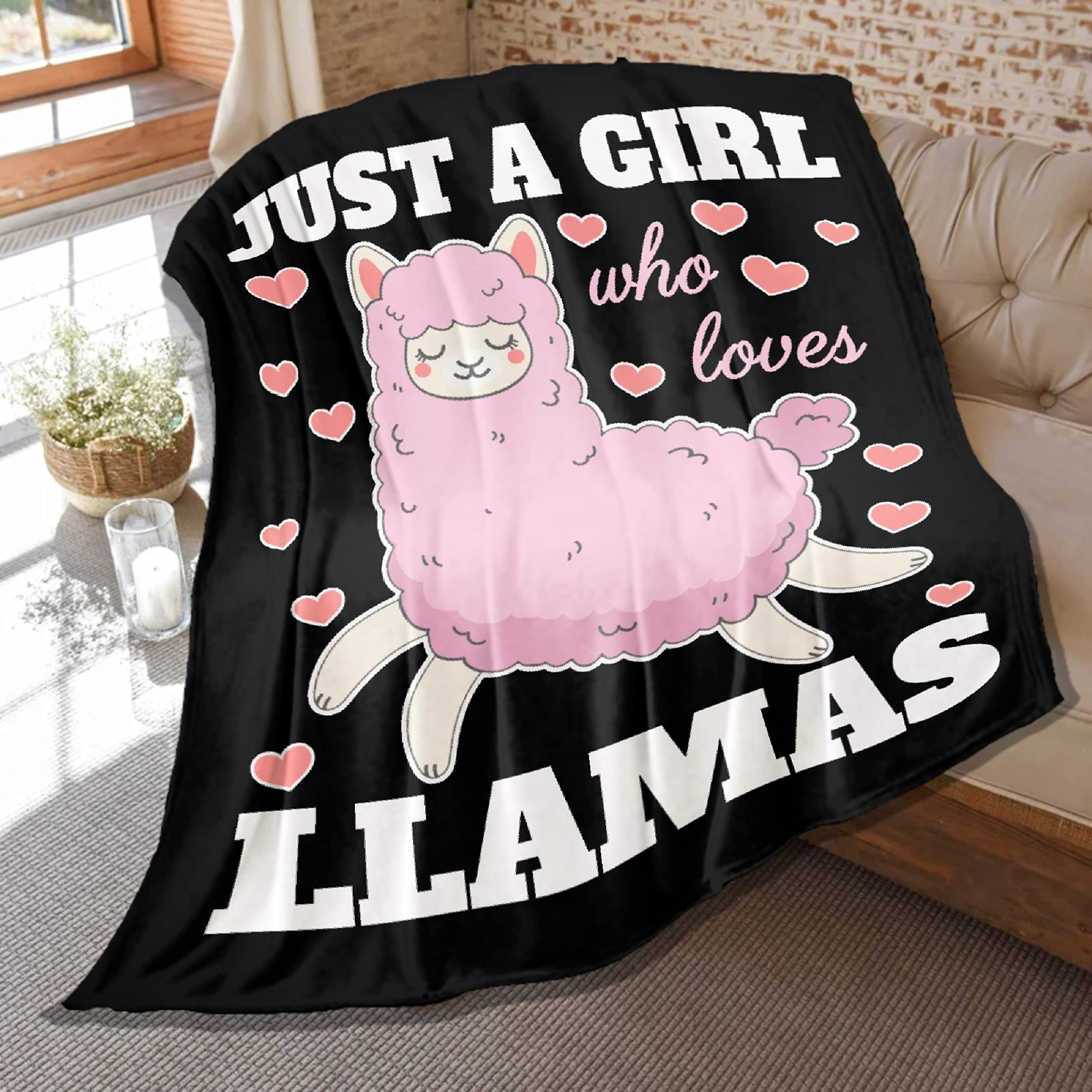 Soft Flannel Llama Print Blanket - Lightweight Plush Throw for Women & Men - 120x90 Inch Extra Large Cozy Blanket for Couch, Bed, Sofa - Perfect for AC Rooms, Family Movie Nights & Home Decor