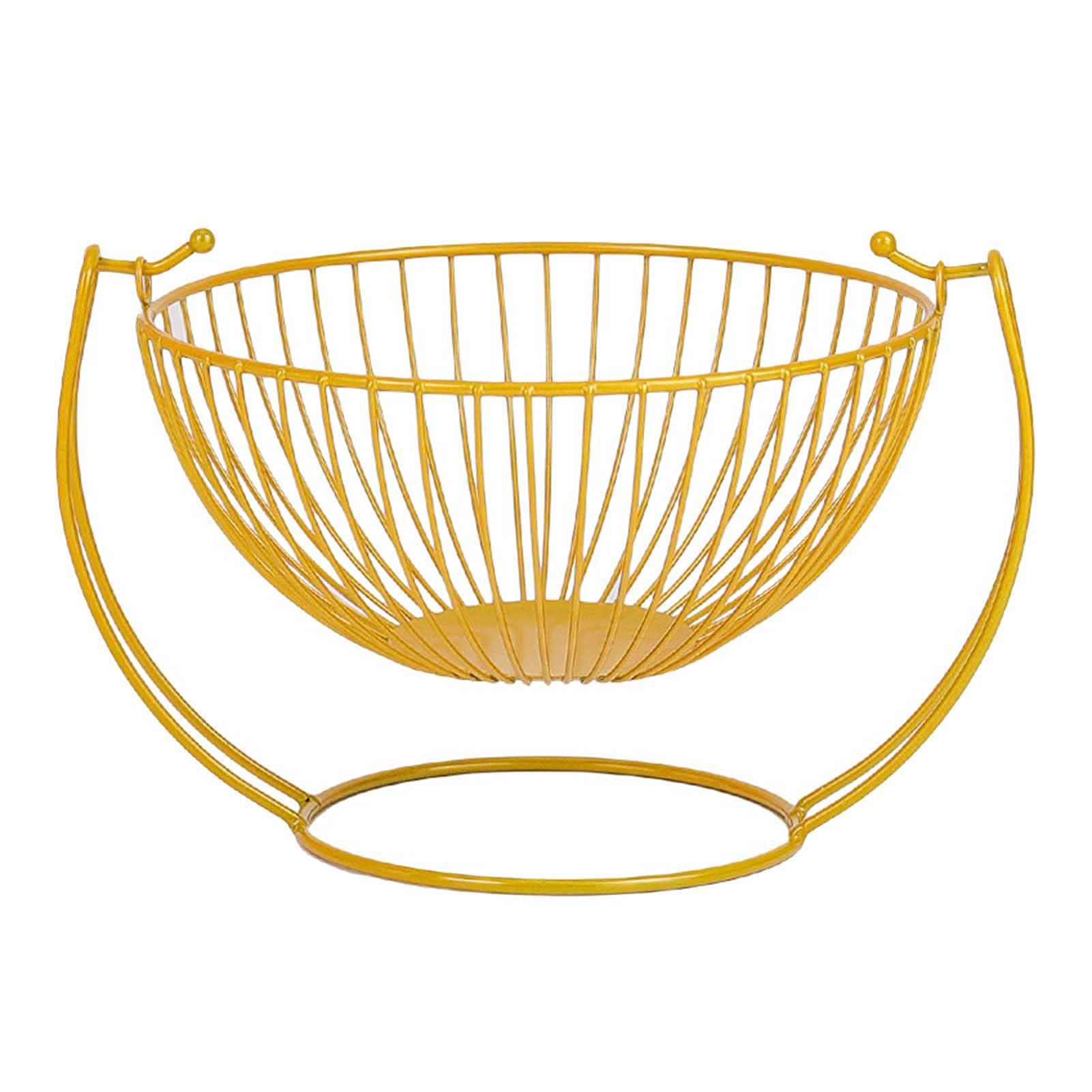 Premium Iron Fruit Basket - Multifunctional Nordic Style Storage Basket for Kitchen, Living Room & Dining Room | Durable Metal Snack Holder, Fruit Stand & Home Decor Organizer | Perfect for Fruits, Vegetables, Bread & Household Items