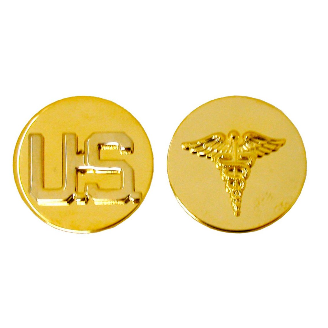 US Army Enlisted & Medical Corps Branch Insignia Collar Devices - Military Uniform Accessories for Dress Blues & Formal Occasions