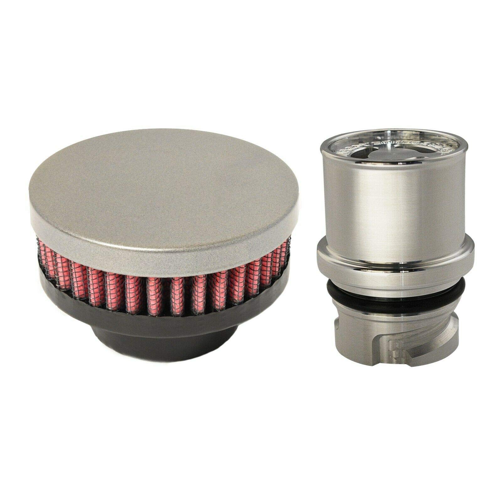 Billet Baffled Valve Cover Breather Oil Cap - Compatible with 2014-2015 Chevrolet SS Sedan L3 6.2L V8 Engine - Gunmetal Gray Finish - High Performance Engine Upgrade for Racing & Street Use