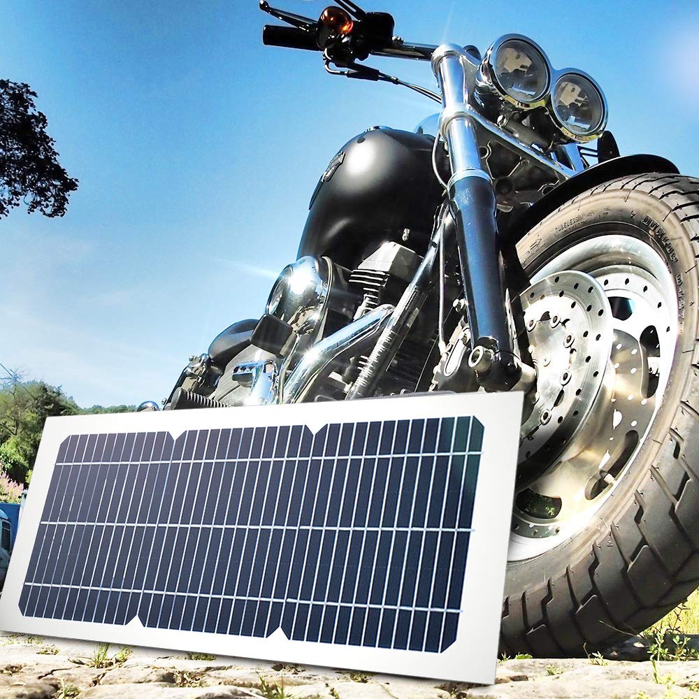 10W 18V Solar Panel Trickle Charger & Battery Maintainer - Portable Power Backup Kit with Battery Cable, USB, DC Output for Car, Boat, Motorcycle, RV, Mobile Phone - Ideal for Outdoor Camping, Emergency Power & Off-Grid Charging