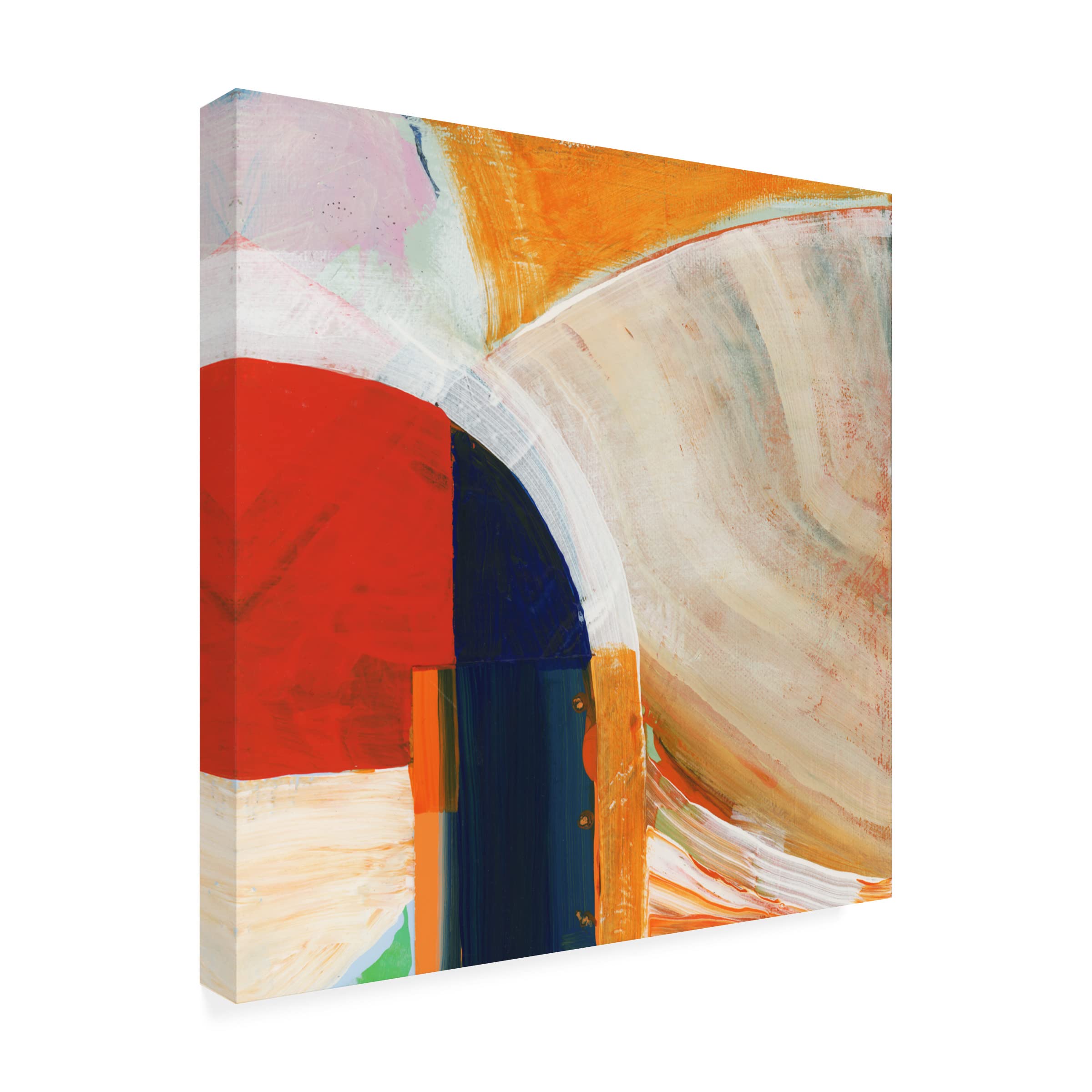 Blue Orange I Abstract Canvas Wall Art by Cartissi - Modern Home Decor for Living Room, Bedroom & Office - Handmade Fine Art Print