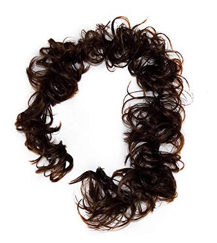Curly Messy Bun Hair Extensions for Women - Synthetic Ponytail & Bun Hairpiece (Dark Brown, 30g) | Perfect for Parties, Weddings & Everyday Styling