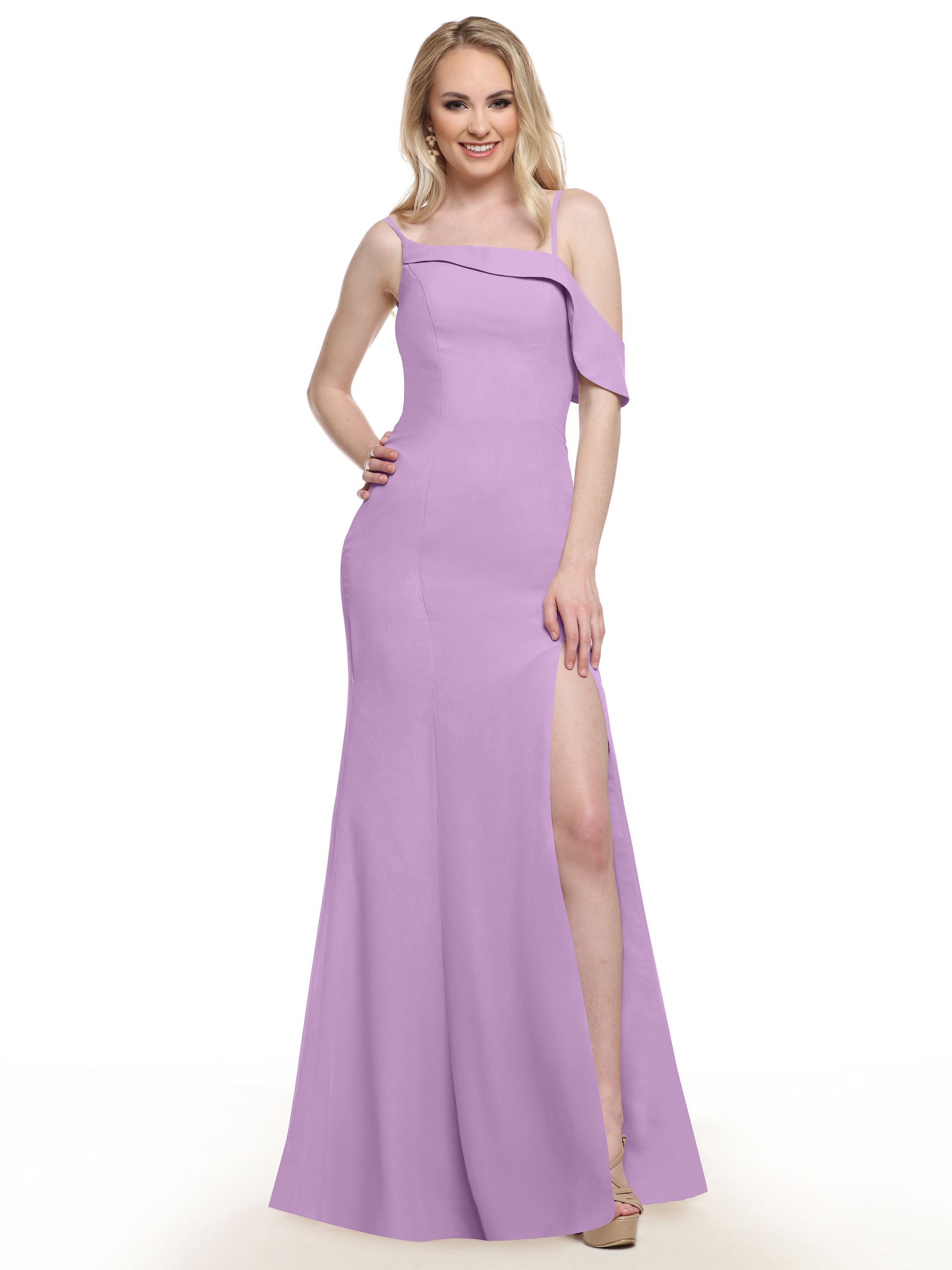 Elegant One Shoulder Fit & Flare Chiffon Bridesmaid Dress 80153 - Perfect for Weddings, Formal Events & Special Occasions