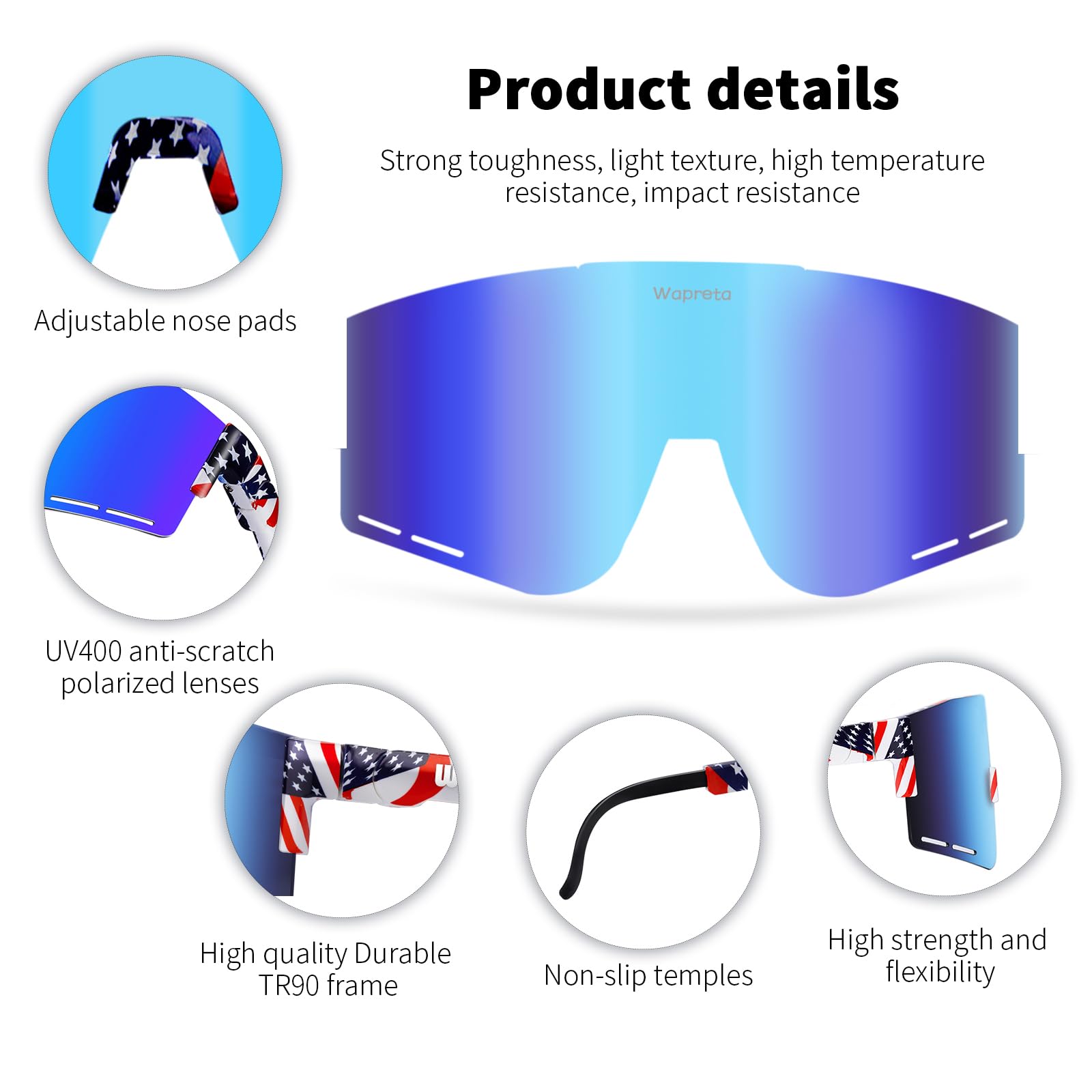 Youth Baseball Sunglasses for Men & Women - Polarized TR90 Sports Sunglasses for Cycling, Running, Driving - Adjustable Fit for Outdoor Activities & Sports Performance
