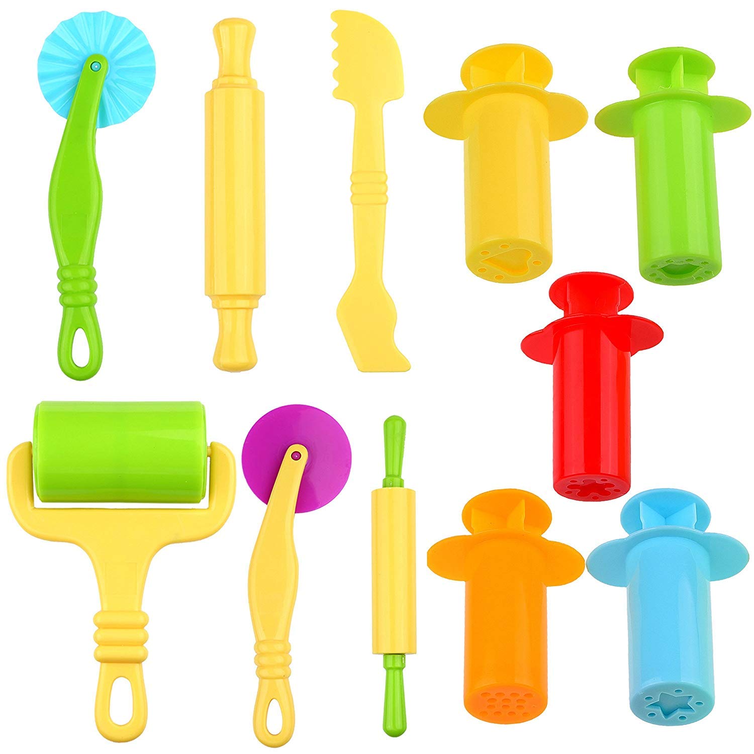 11-Piece Smart Dough Tools Kit with Models & Molds | Dough Extruders for Kids | Perfect for Playdough Creations, Baking Decorations & Sensory Play Activities