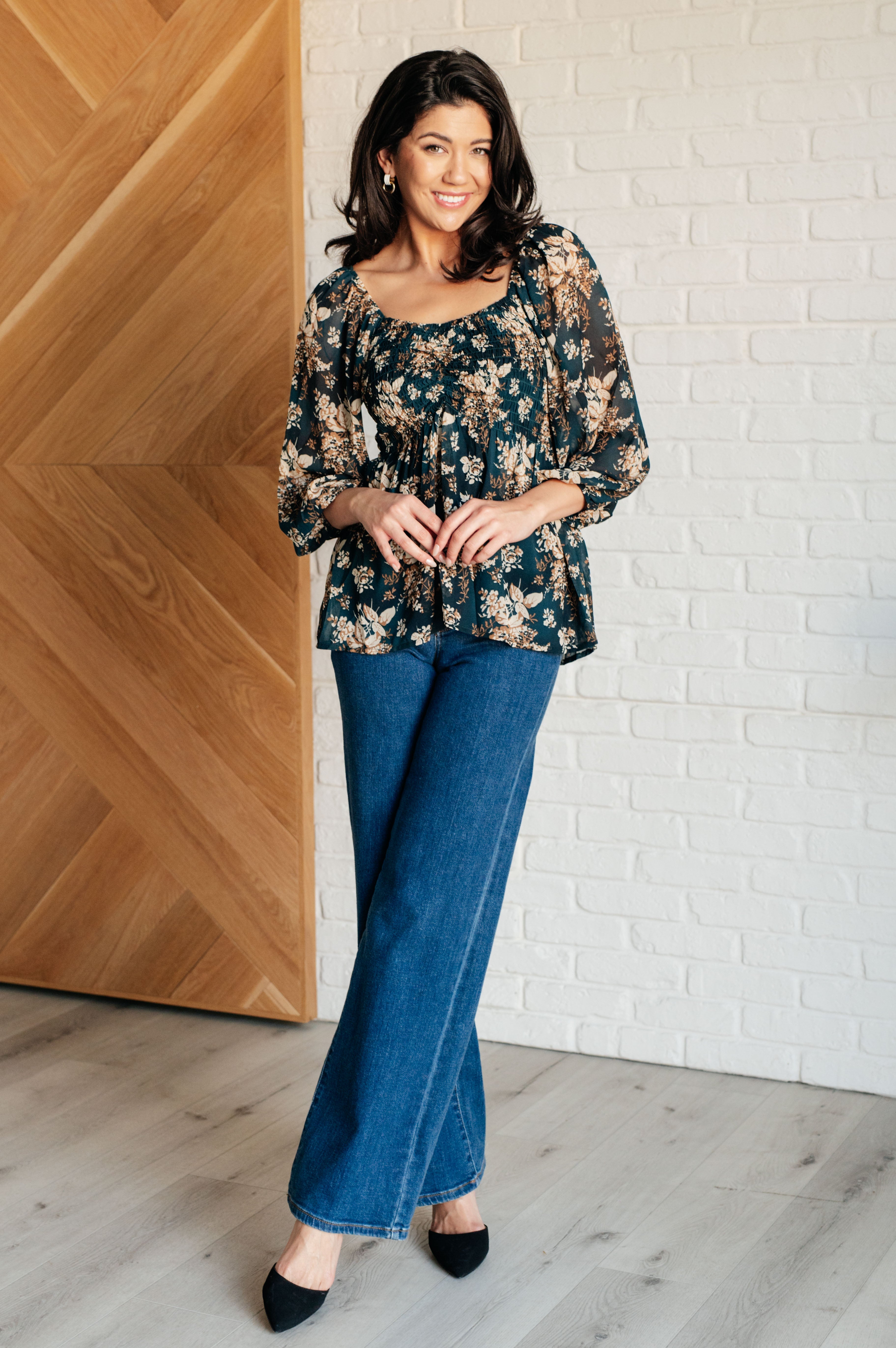 New Beginnings Square Neck Blouse - Women's Elegant Short Sleeve Tops for Work & Casual Wear | Perfect for Office, Date Night & Summer Outfits