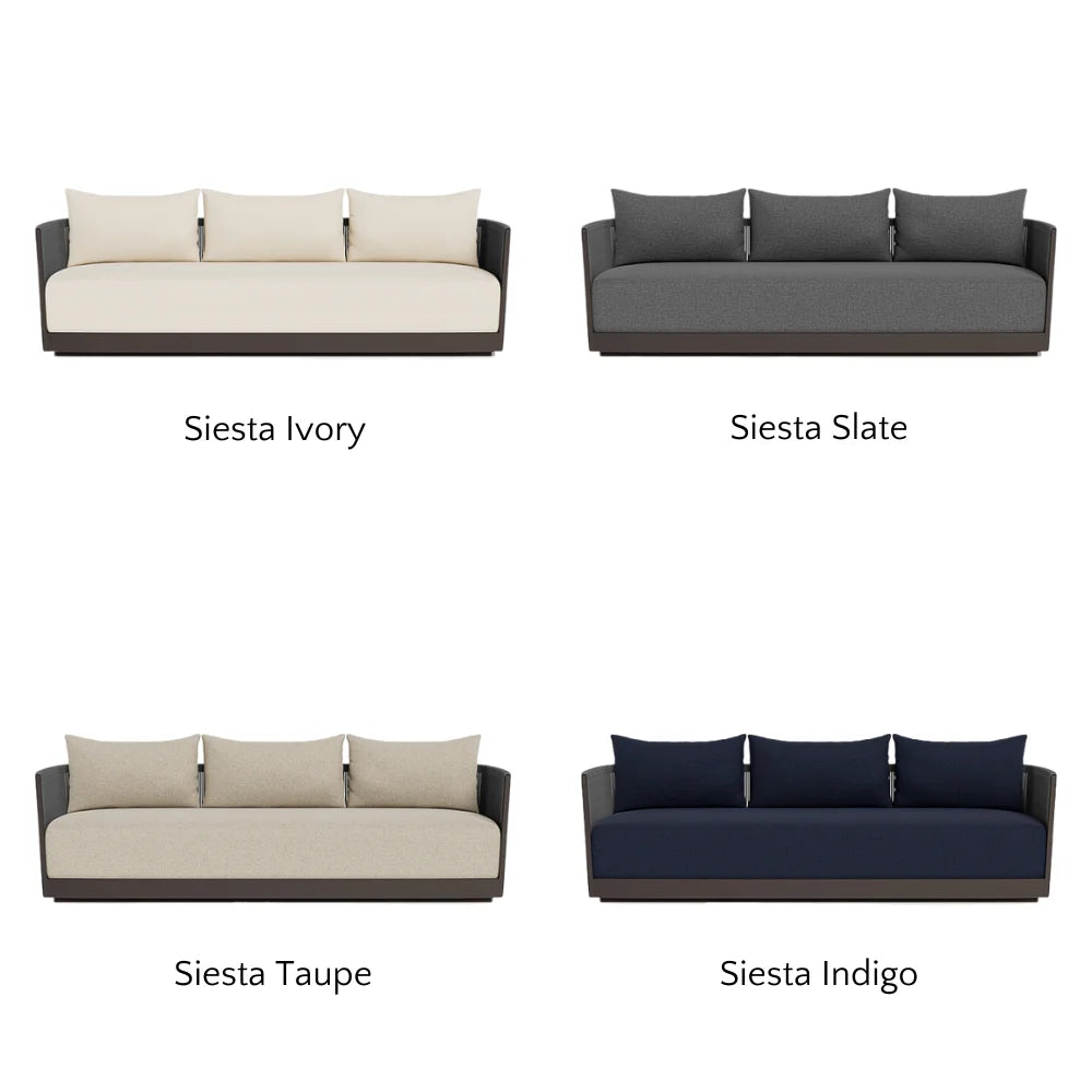 Antigua Outdoor 3-Seat Sofa Set - Waterproof Patio Furniture for Garden, Backyard, Poolside - Comfortable All-Weather Wicker Sectional Couch with Cushions