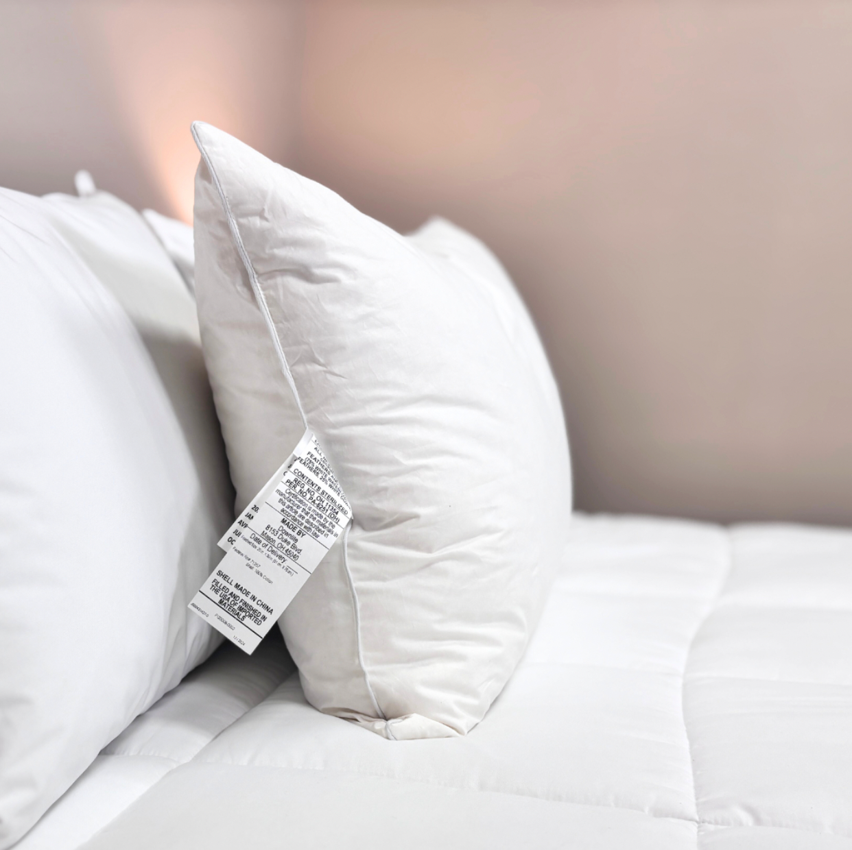 Premium Downlite 75/25 Waterfowl Feather & White Down Pillow for Side Sleepers - Ultra Soft Hypoallergenic Bed Pillow for Neck Support & Comfort
