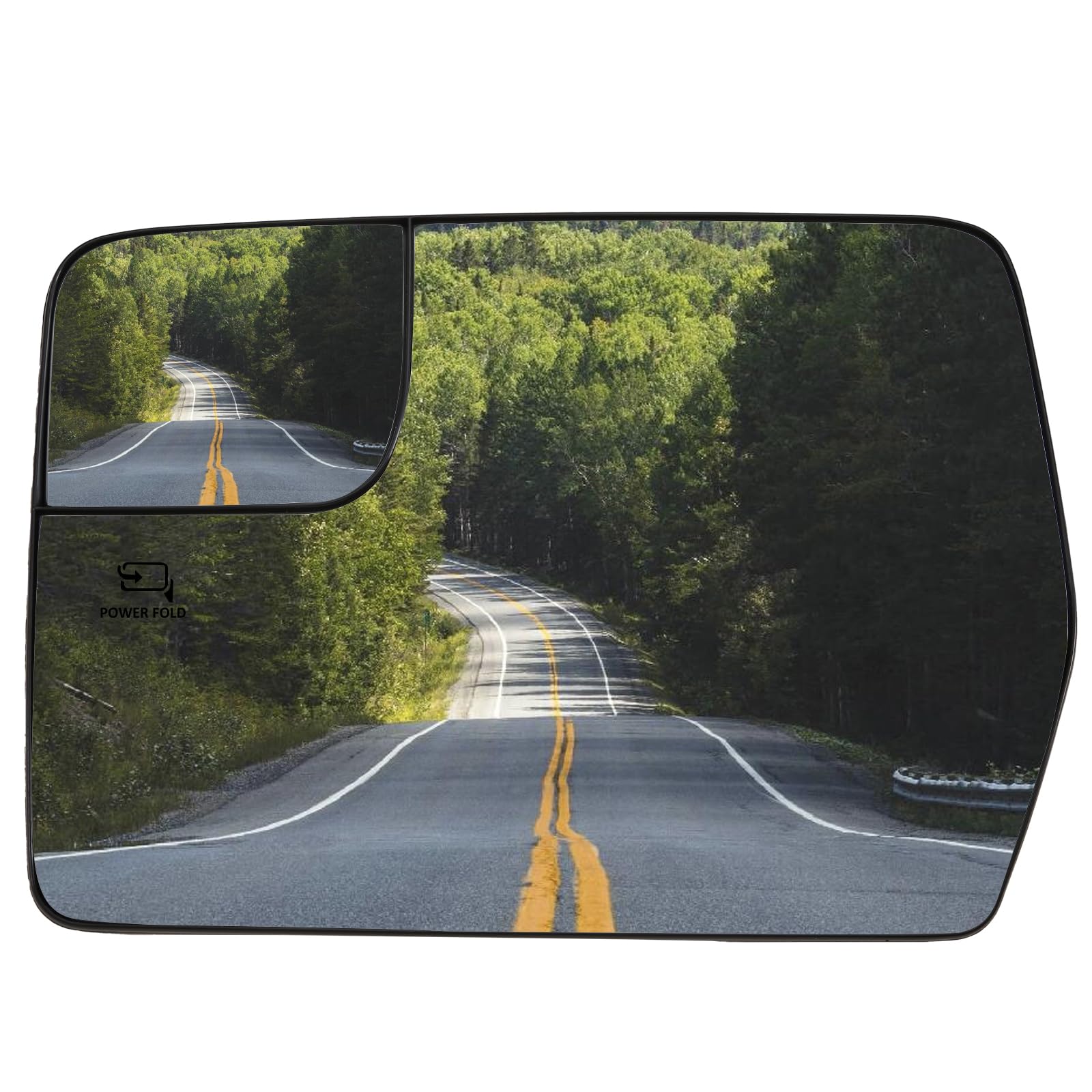 2011-2014 Ford F150 Driver Side Power Heated Convex Mirror Replacement - Left Side Rear View Mirror Glass for Enhanced Visibility & Safety in Rainy/Snowy Conditions