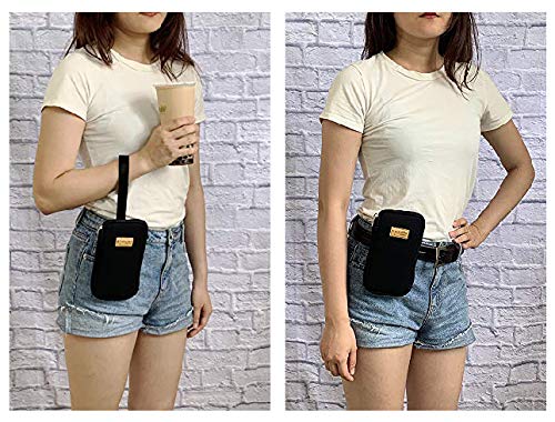 Shockproof Neoprene Phone Pouch with Belt Loop & Detachable Wrist Strap - Compatible with iPhone 16/15 Pro Max, 16 Plus & Samsung S24/A54/Z Fold6 (Black) - Perfect for Gym, Running, Travel & Everyday Carry