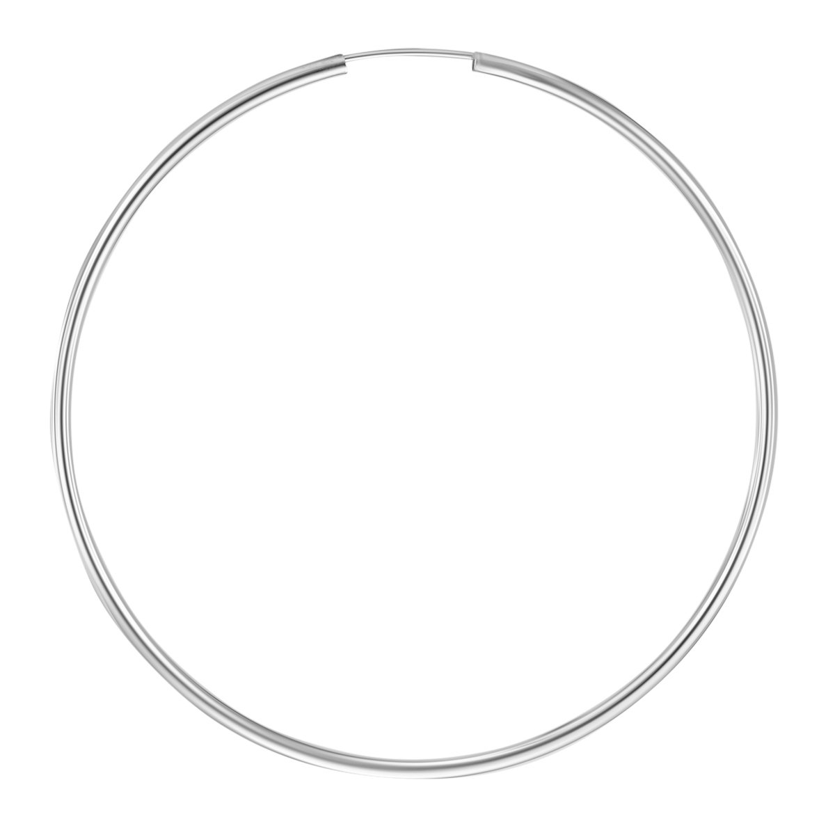 14K White Gold 2mm Endless Hoop Earrings for Women - 9 Sizes (14mm-30mm) | Minimalist Dainty Everyday Jewelry for Work, Date Night & Gifting