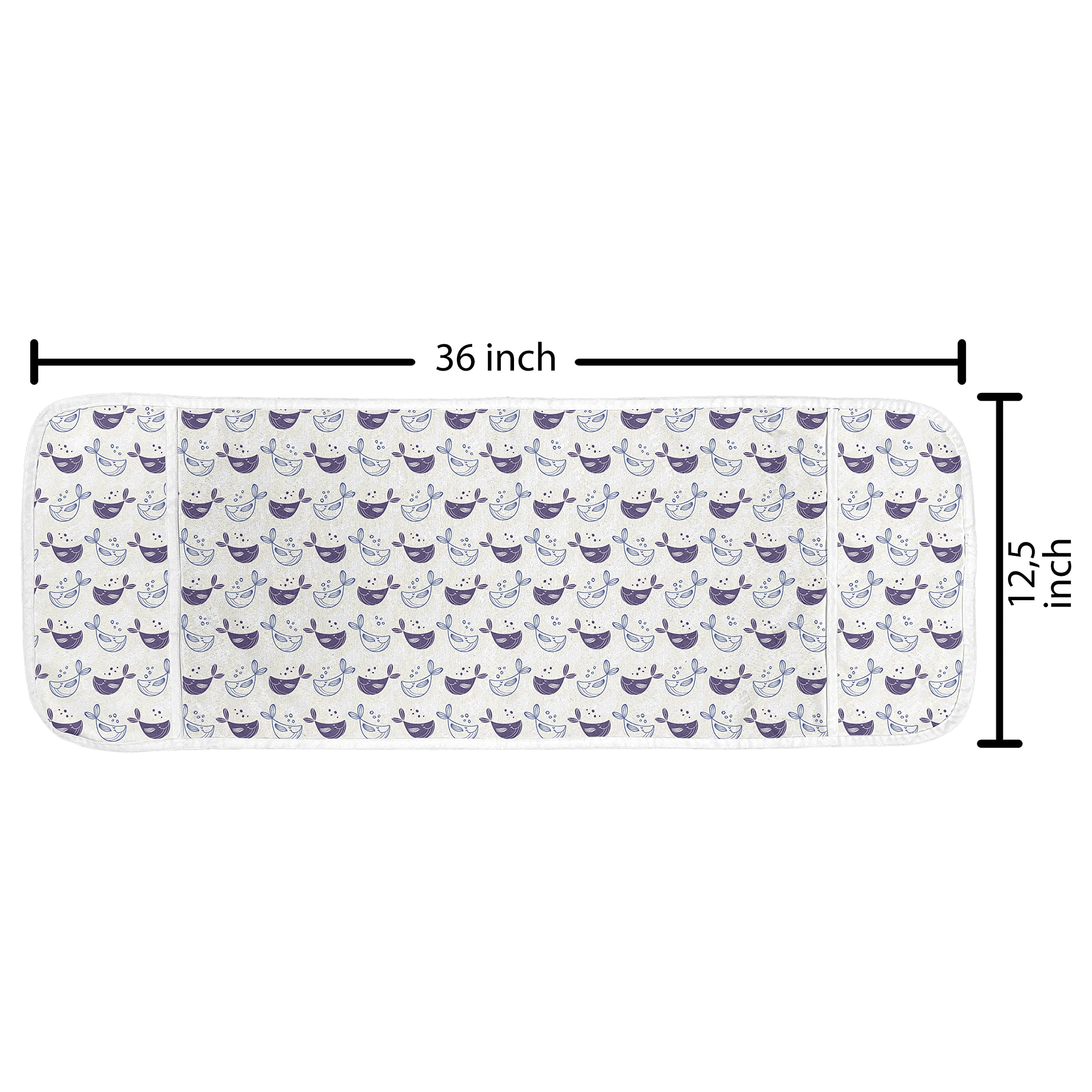 Ambesonne Whale Microwave Cover - Hand-Drawn Bubbles & Smiling Whales Design, Waterproof Kitchen Organizer with Pockets, 36x12 Inches, Violet Blue - Perfect for Microwave Protection & Kitchen Decor