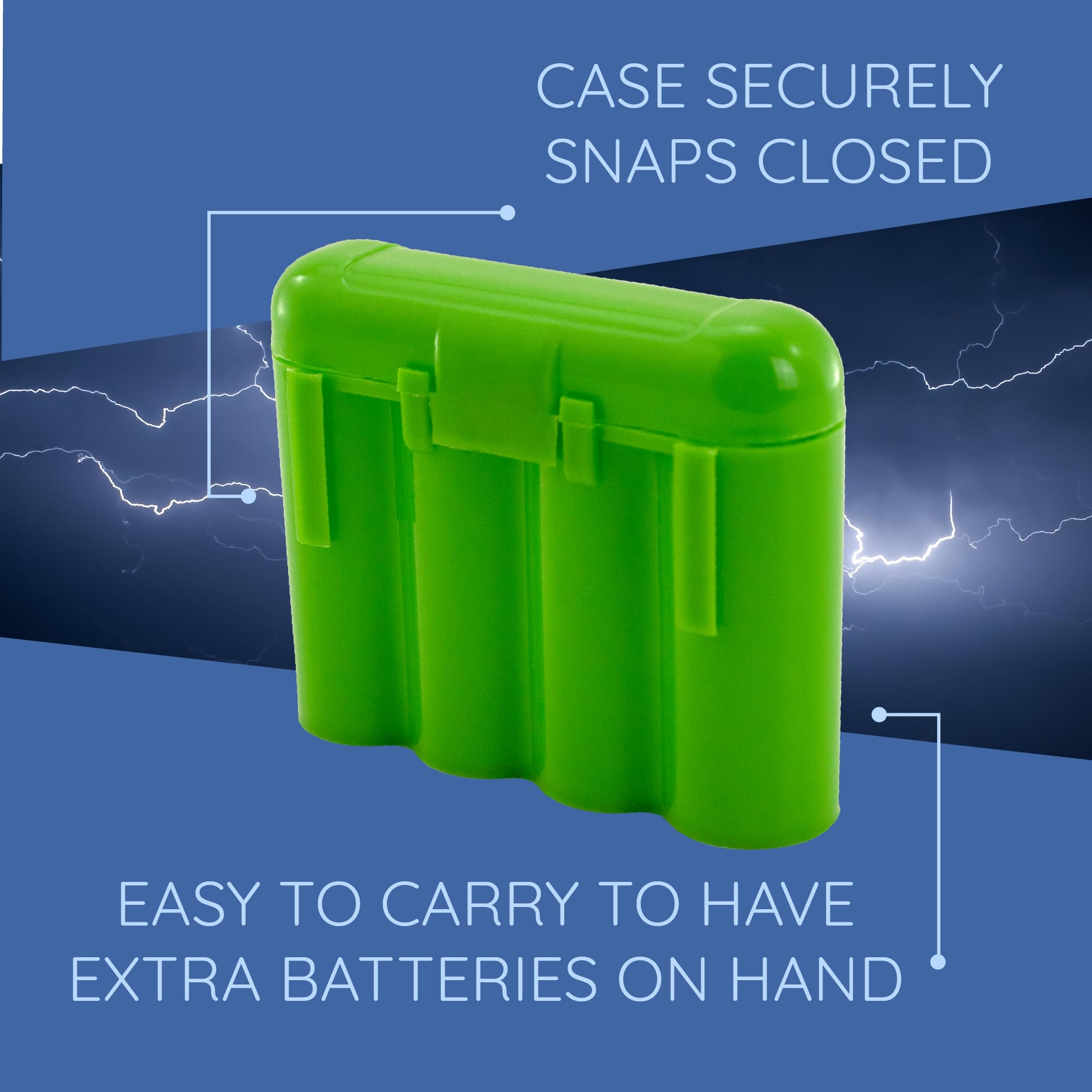30 Pack AA AAA Battery Holder - Green Plastic Storage Case for Organizing Batteries - Perfect for Home, Office, Travel & Emergency Kits