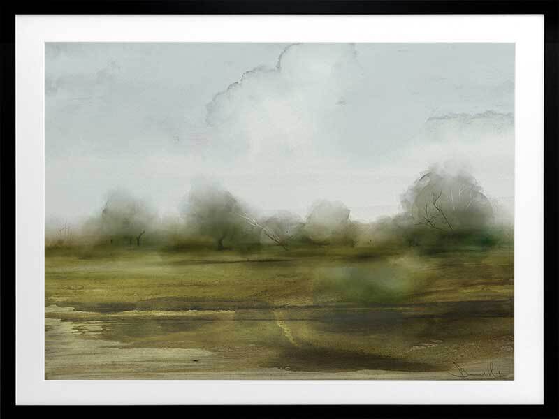 Country Framed Art Print - Rustic Wall Decor for Living Room, Bedroom & Office - Farmhouse Style Landscape Painting