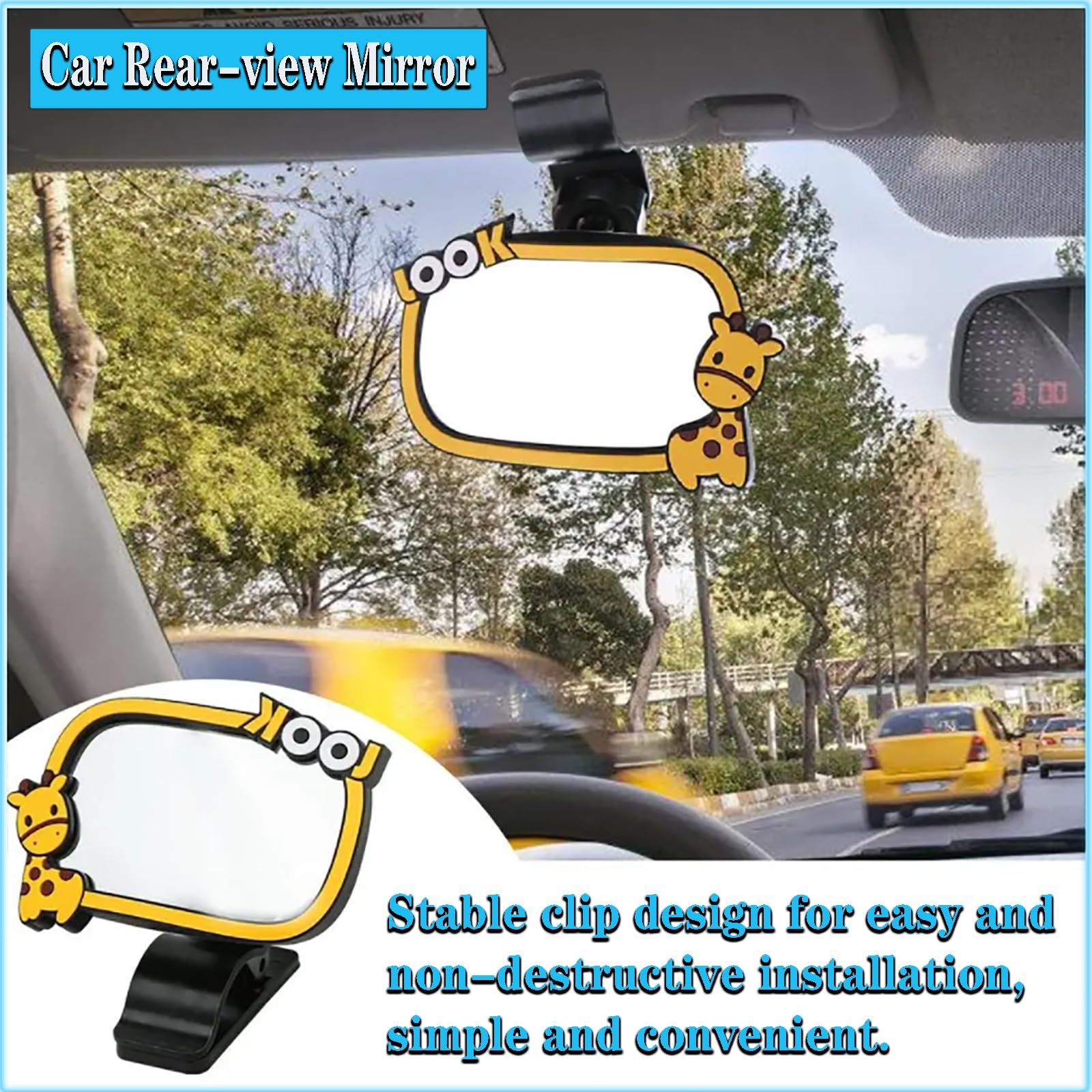 Yuentoen Shatterproof Baby Car Mirror - 360° Adjustable for Rear Facing Seats & Safe Travel