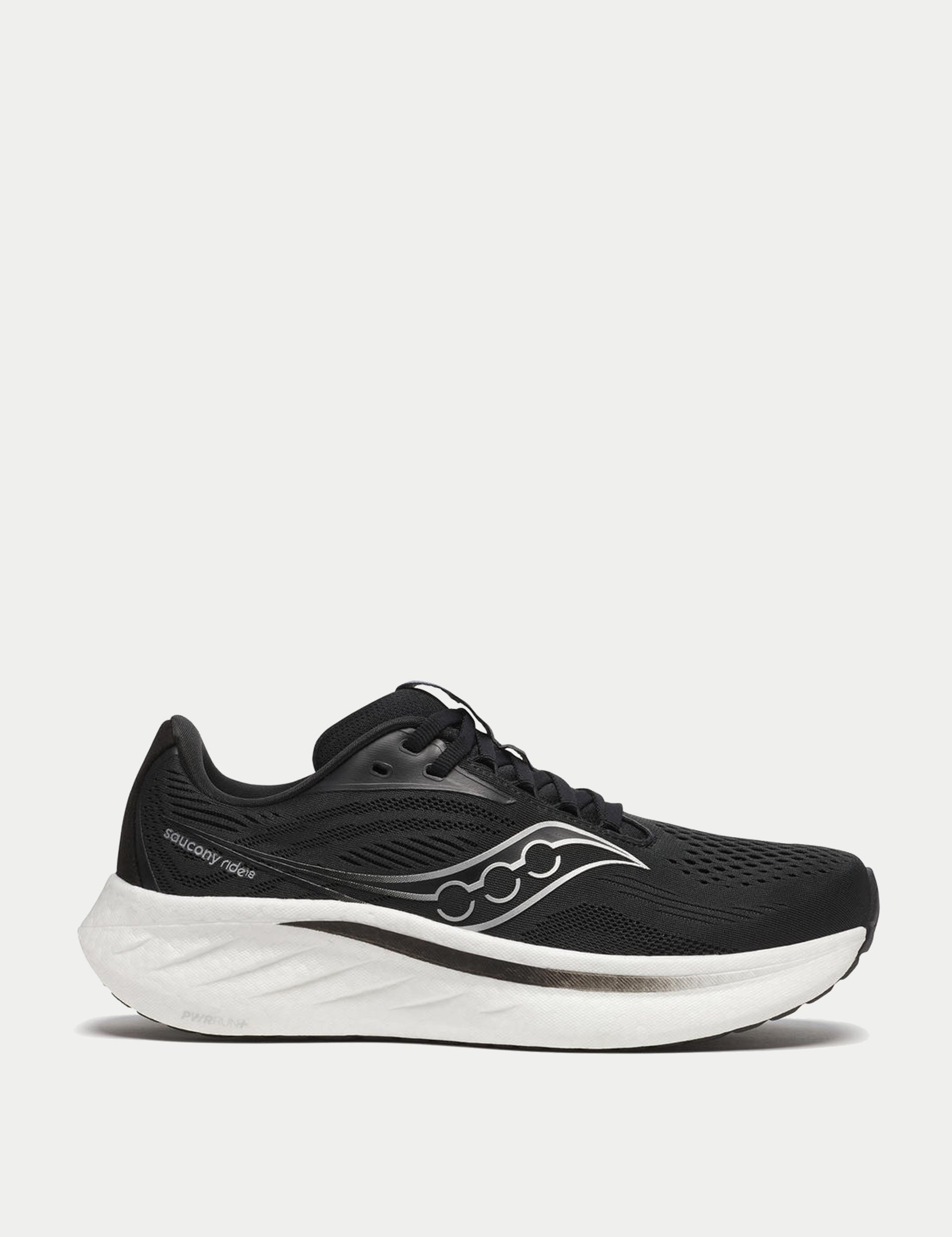 Ride 18 Black/White Running Shoes - Lightweight Cushioned Sneakers for Men & Women - Perfect for Jogging, Gym Workouts & Daily Wear