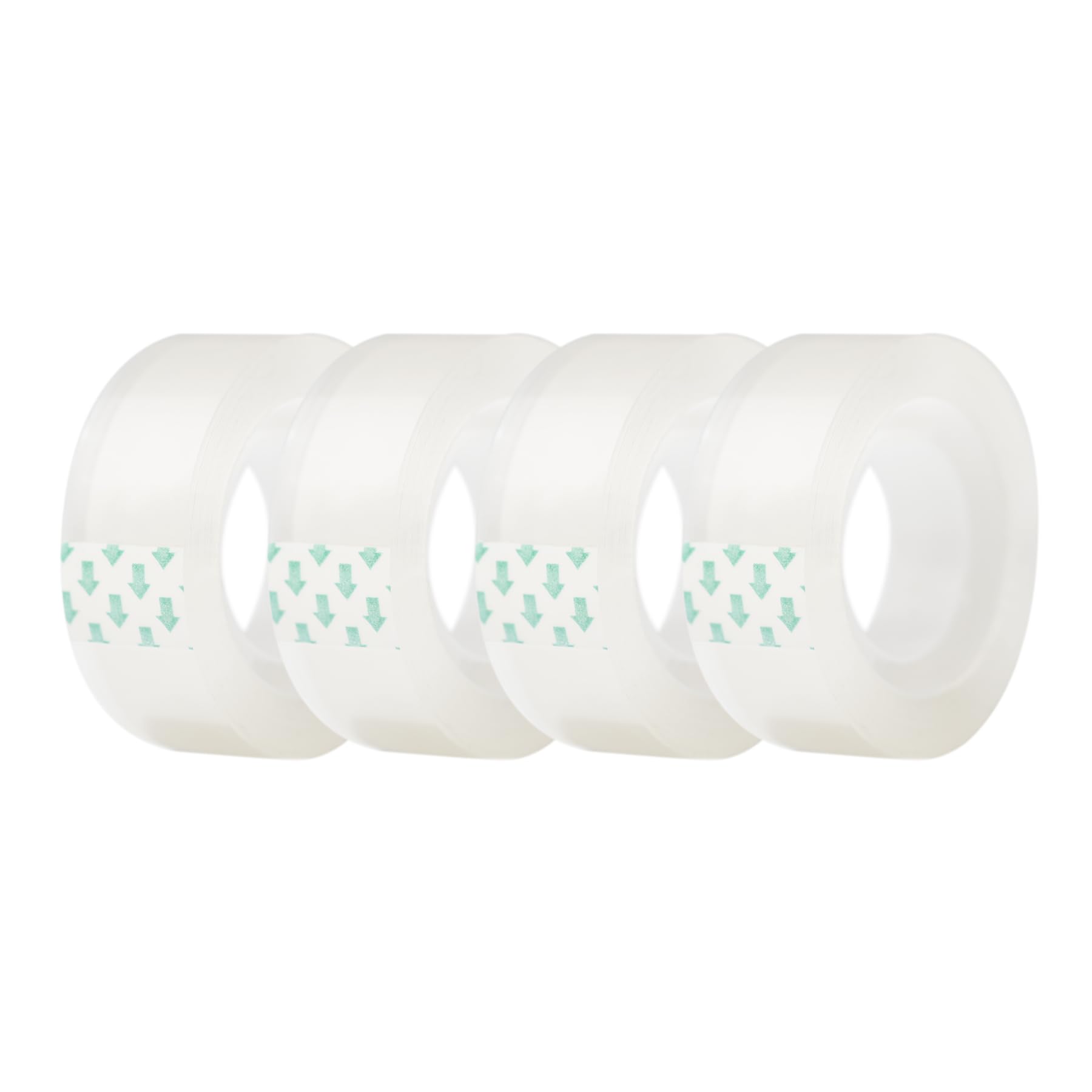 4 Rolls Clear Transparent Tape Refills for Dispenser - 0.7 Inch x 27.3 Yard - Strong Adhesive Office Tape for Packaging, Sealing, Crafts - Perfect for Office, Home, School, Shipping & Gift Wrapping