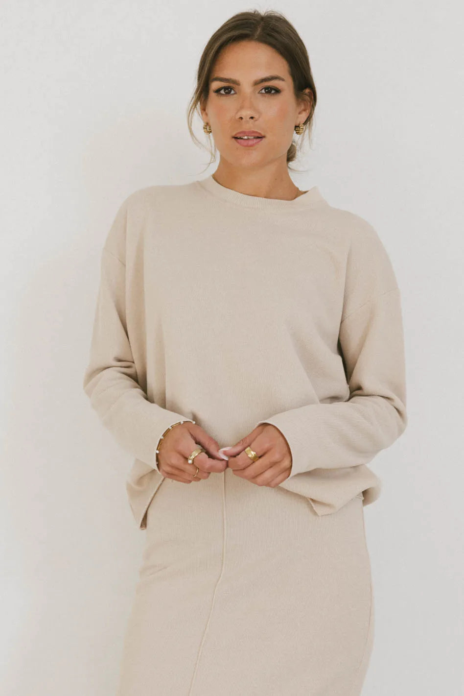 Harden Sweater Top in Taupe - Men's Casual Knit Pullover for Fall & Winter | Cozy Lounge Wear & Street Style Fashion