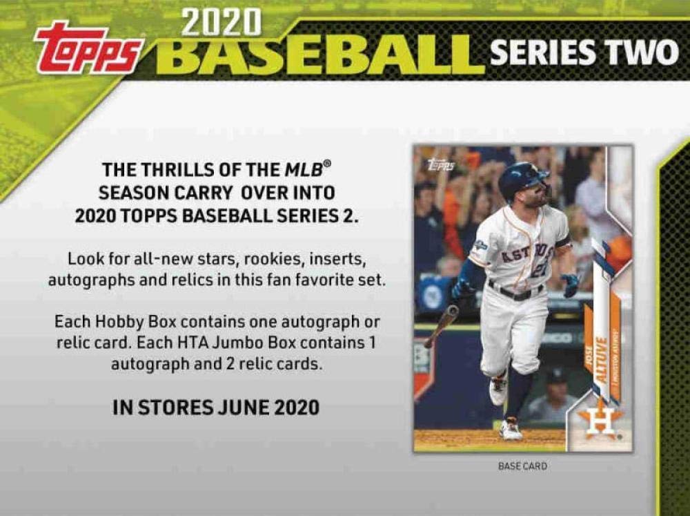 2020 Topps Series 2 Baseball Jumbo Box - 10 Packs, 46 Cards + 2 Exclusive Silver Packs | MLB Trading Cards Collection | Perfect for Collectors & Fantasy Baseball Fans