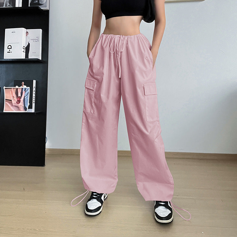 Women's Plus Size Wide Leg Loose Cargo Pants - High Waisted Straight Leg Trousers for Casual Wear, Work & Outdoor Activities