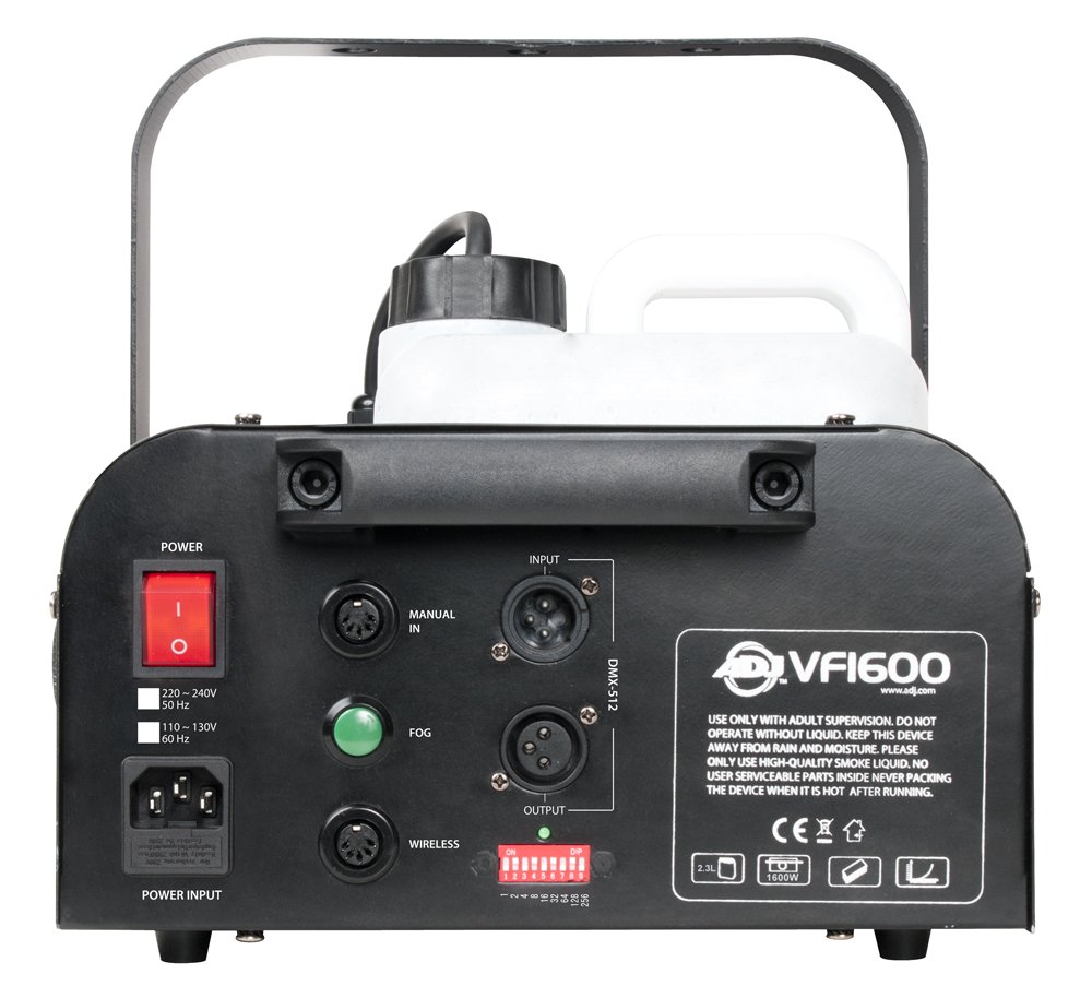ADJ Products VF1600 1500-Watt Professional Fog Machine with Remote Control - Perfect for Halloween Parties, Stage Performances, and DJ Events
