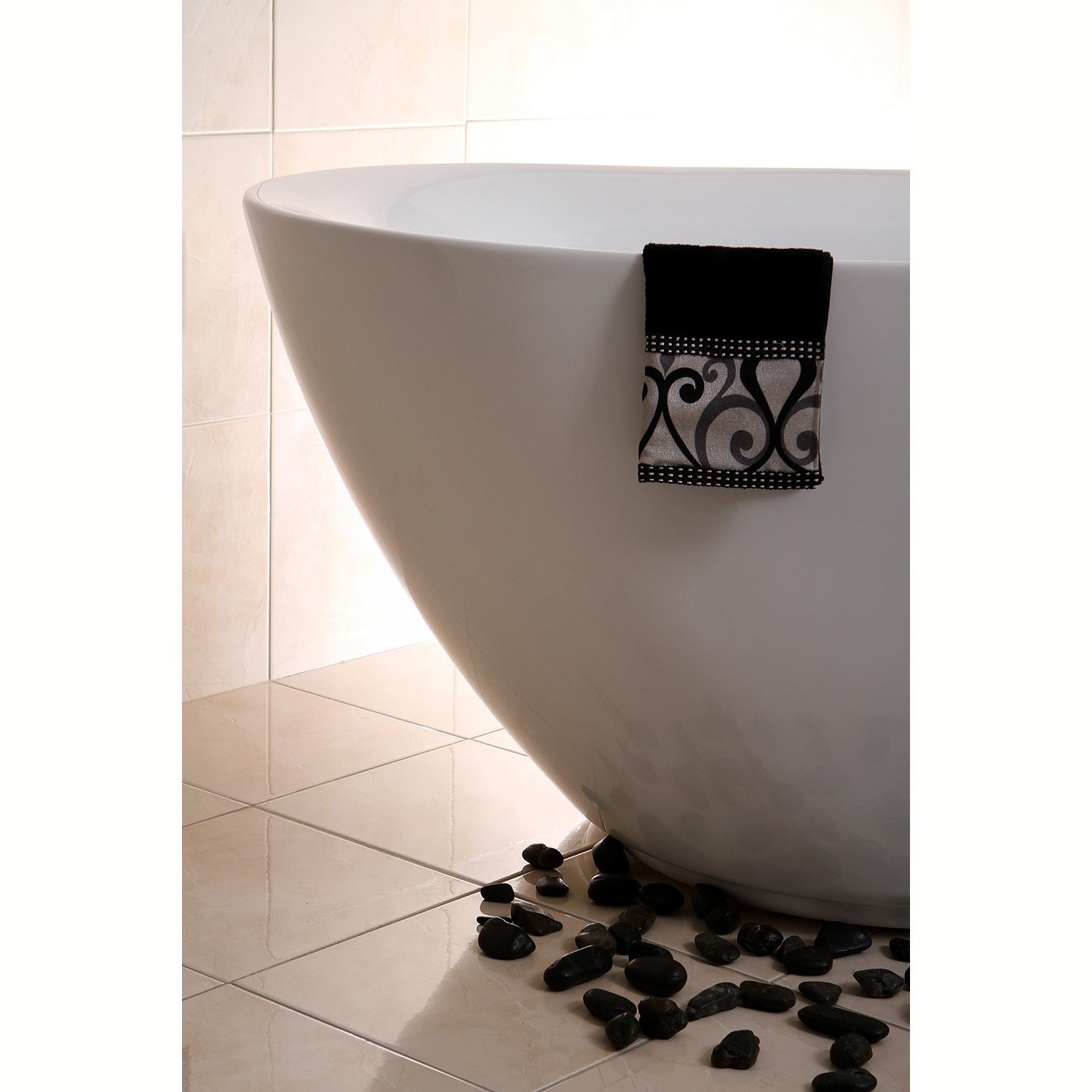 Aqua Eden VTDE713321 71-Inch Glossy White Acrylic Oval Freestanding Bathtub with Drain - Double Ended Soaking Tub for Luxury Bathrooms & Spa Retreats