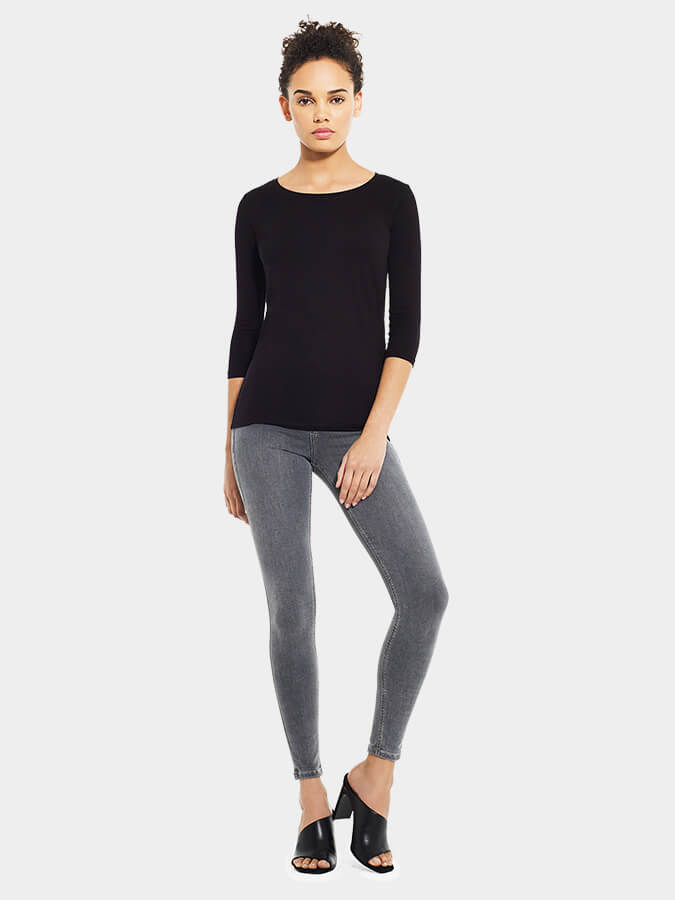 Women's Organic Cotton 3/4 Sleeve Yoga T-Shirt - Stretchy Comfort Fit for Yoga Studio & Active Lifestyle