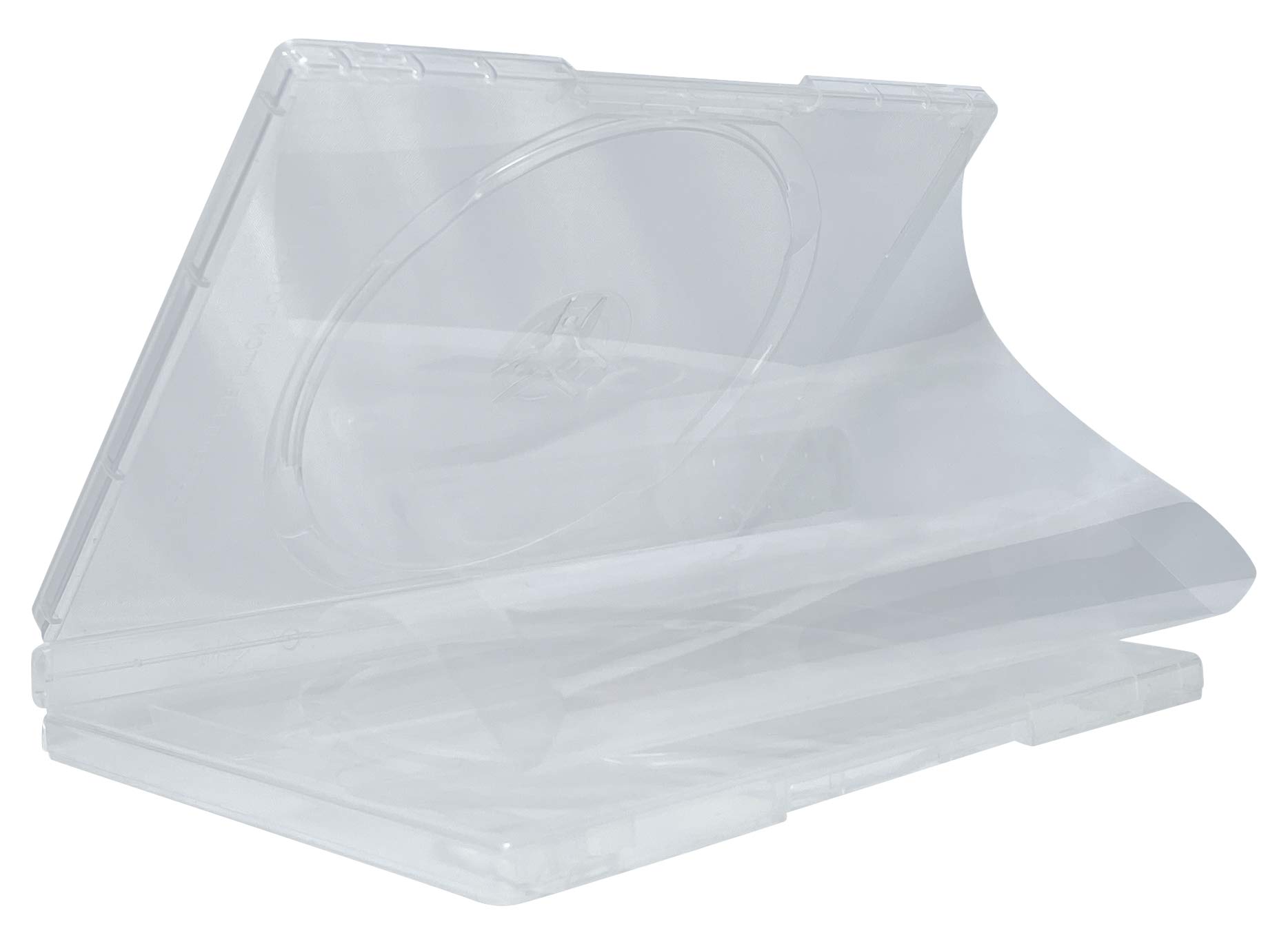 25 Pack Clear Double DVD Cases with Hinged Cover - Perfect for Movie Collections, Music Albums, and Data Storage