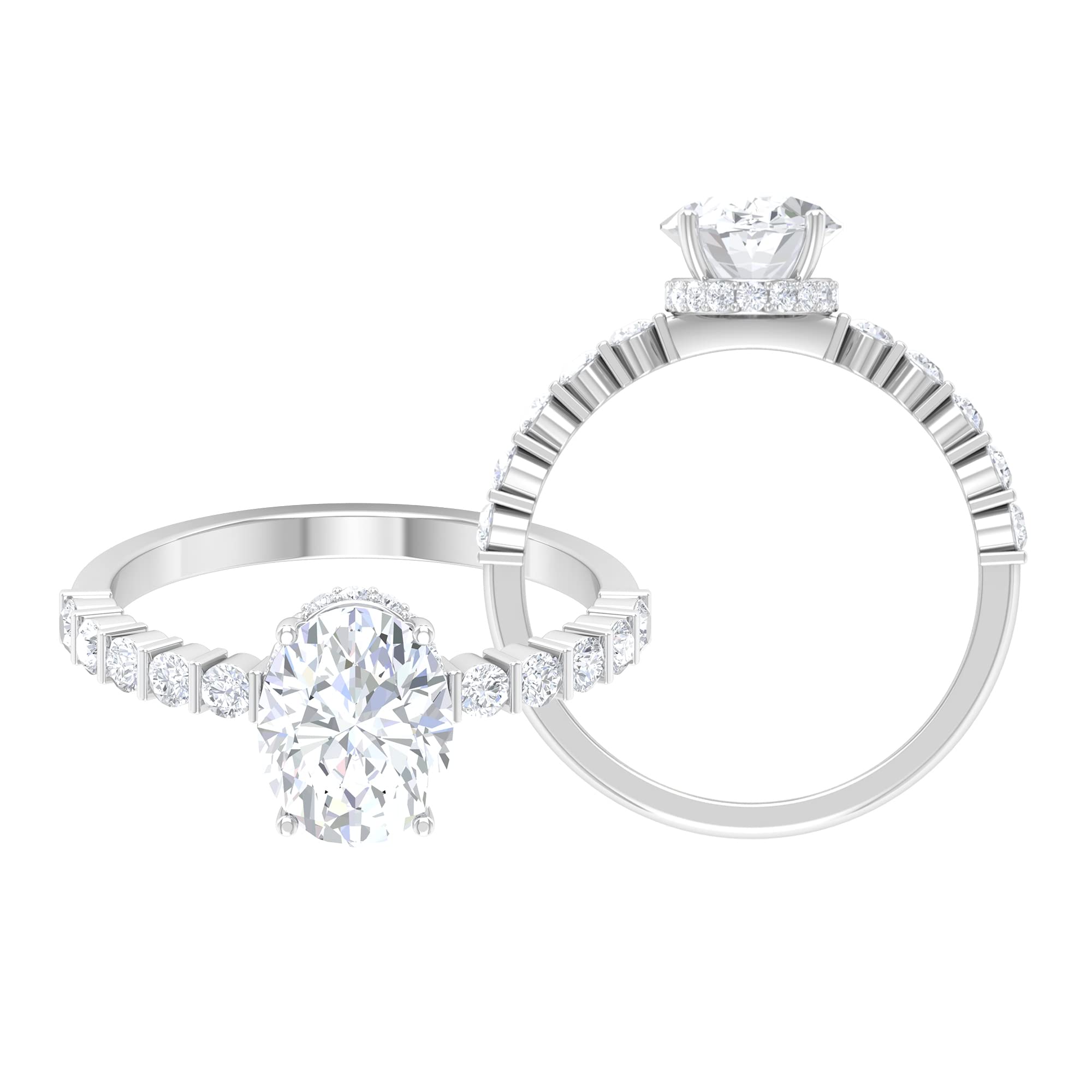 3 CT Oval Moissanite Solitaire Engagement Ring for Women - 7x9mm Lab-Created Diamond Alternative in 14K Solid Gold - Perfect for Proposals, Anniversaries & Special Occasions